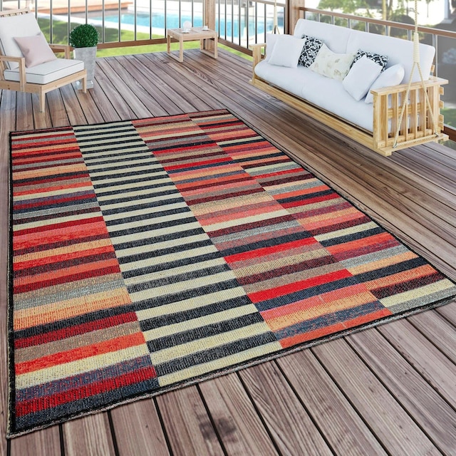 Paco Home Teppich »Artigo 408«, rechteckig, Kurzflor, modernes gestreiftes  Design, In- und Outdoor geeignet bequem und schnell bestellen | Kurzflor-Teppiche