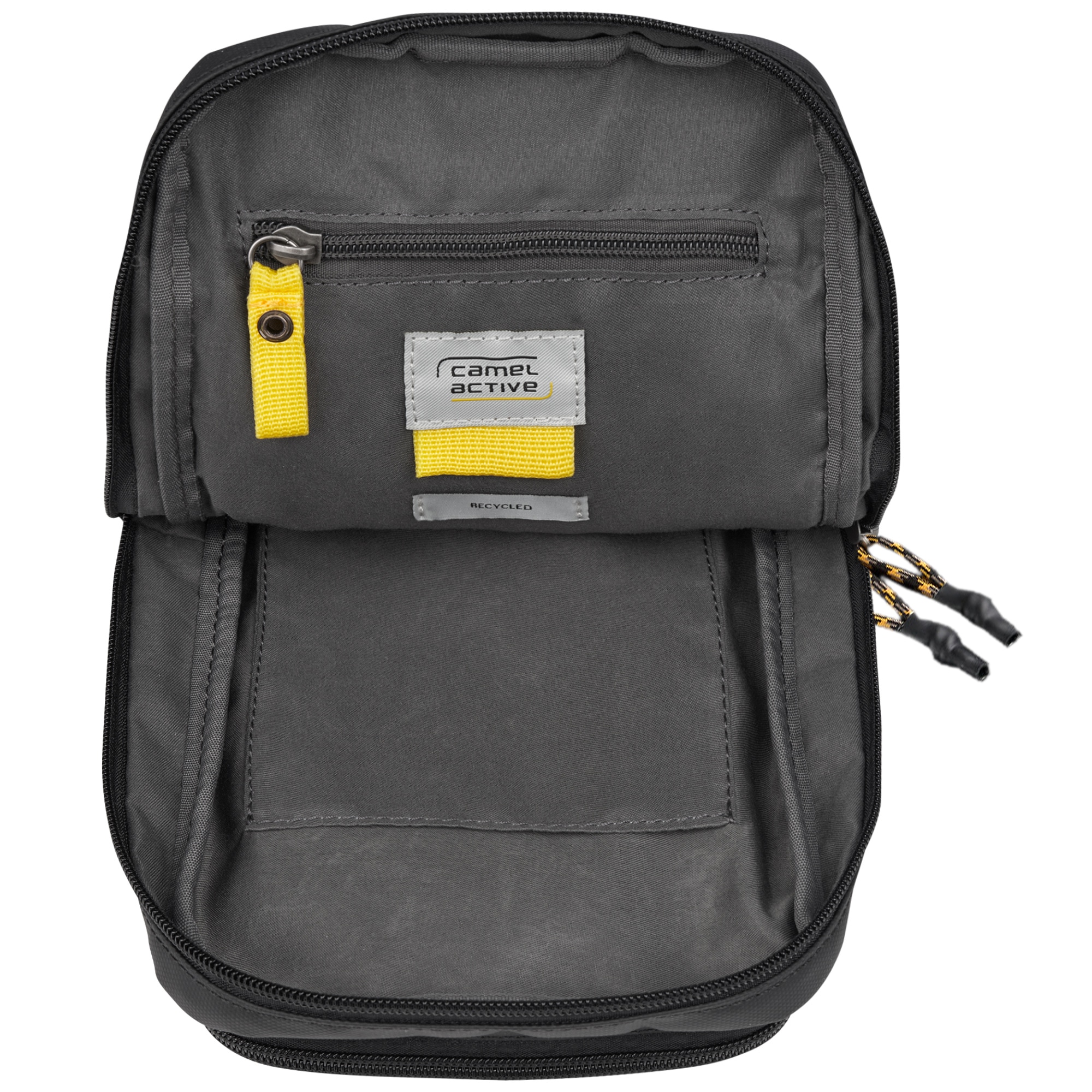 camel active Cityrucksack »Explore« wasserabweisendes recyceltes Nylon und reflektierende Reißverschlüsse