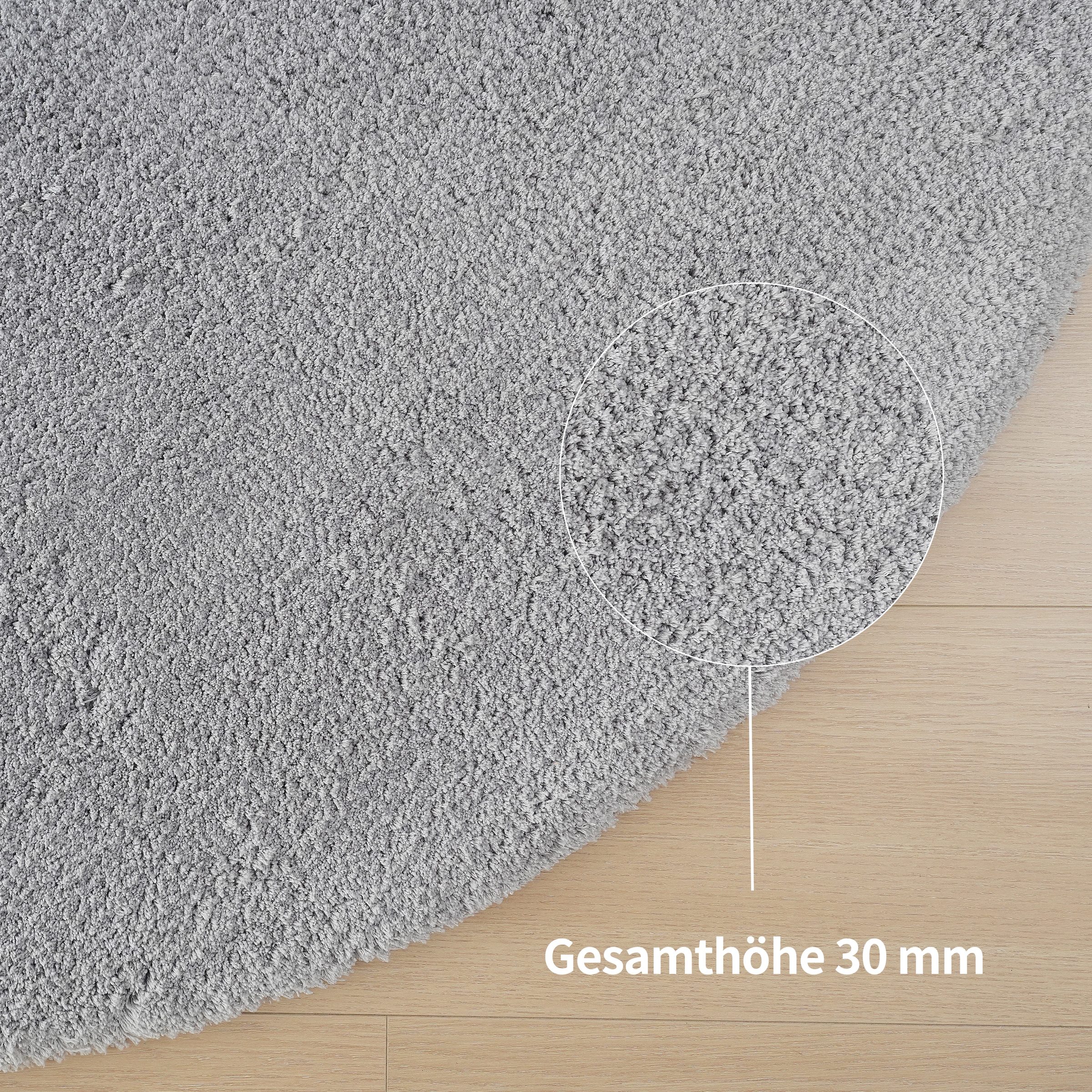 my home Hochflor-Teppich »Microfaser Teppich Magong, besonders weich, sehr feiner Flor«, rund, 25 mm Höhe, unifarben, weiche Teppiche, Wohnzimmer, Schlafzimmer, Kinderzimmer