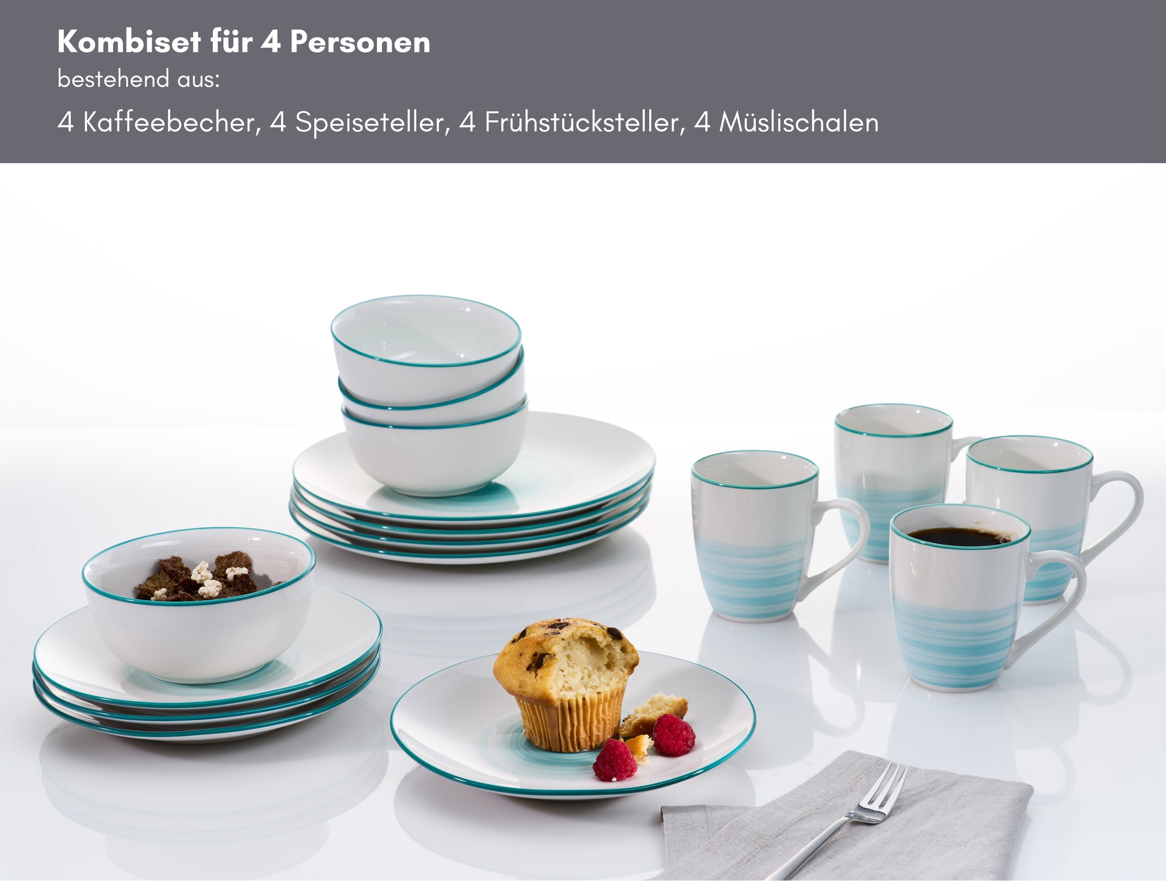 Ritzenhoff & Breker Kombiservice »Luna« Aquarell-Stil günstig online kaufen
