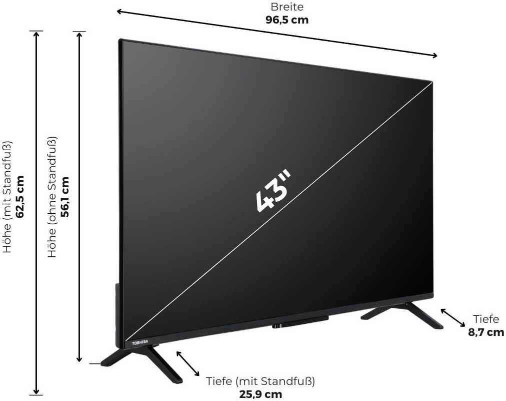Toshiba QLED-Fernseher »43QV2463DA«, 4K Ultra HD, Smart-TV