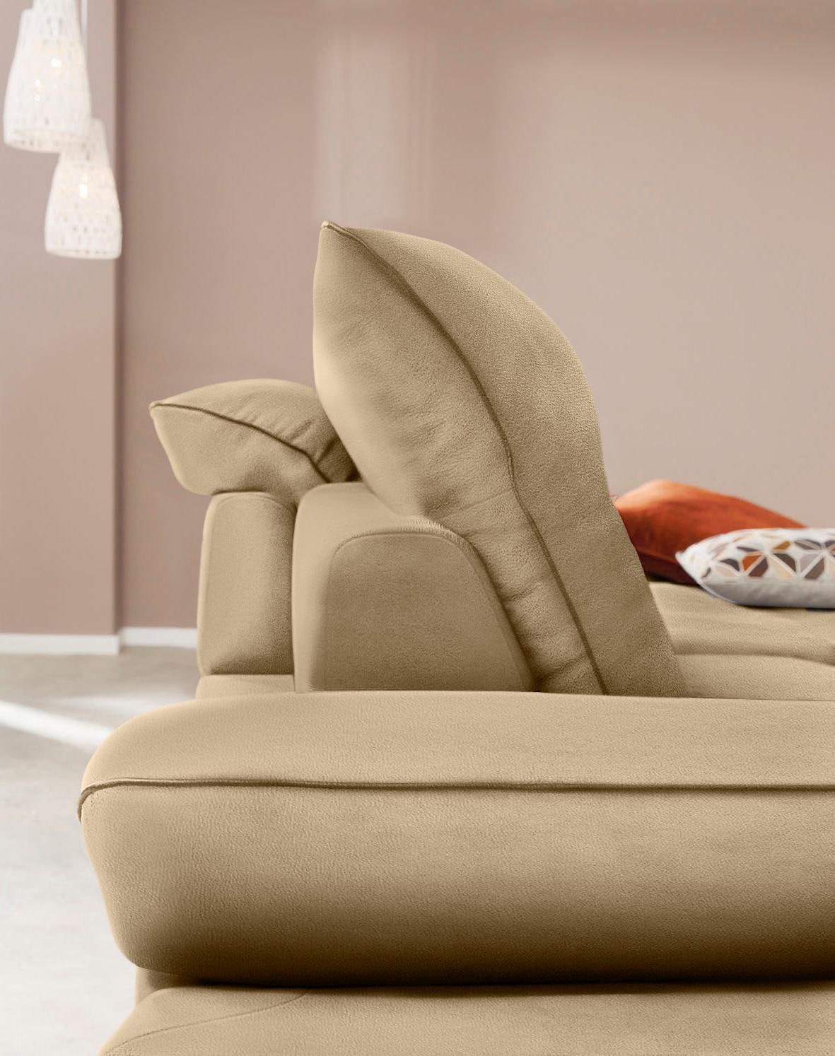 W.SCHILLIG Ecksofa »enjoy&MORE, mit tollem Sitzkomfort, elegant und bequem, L-Form«, mit Sitztiefenverstellung, Füße silber matt, Breite 294 cm