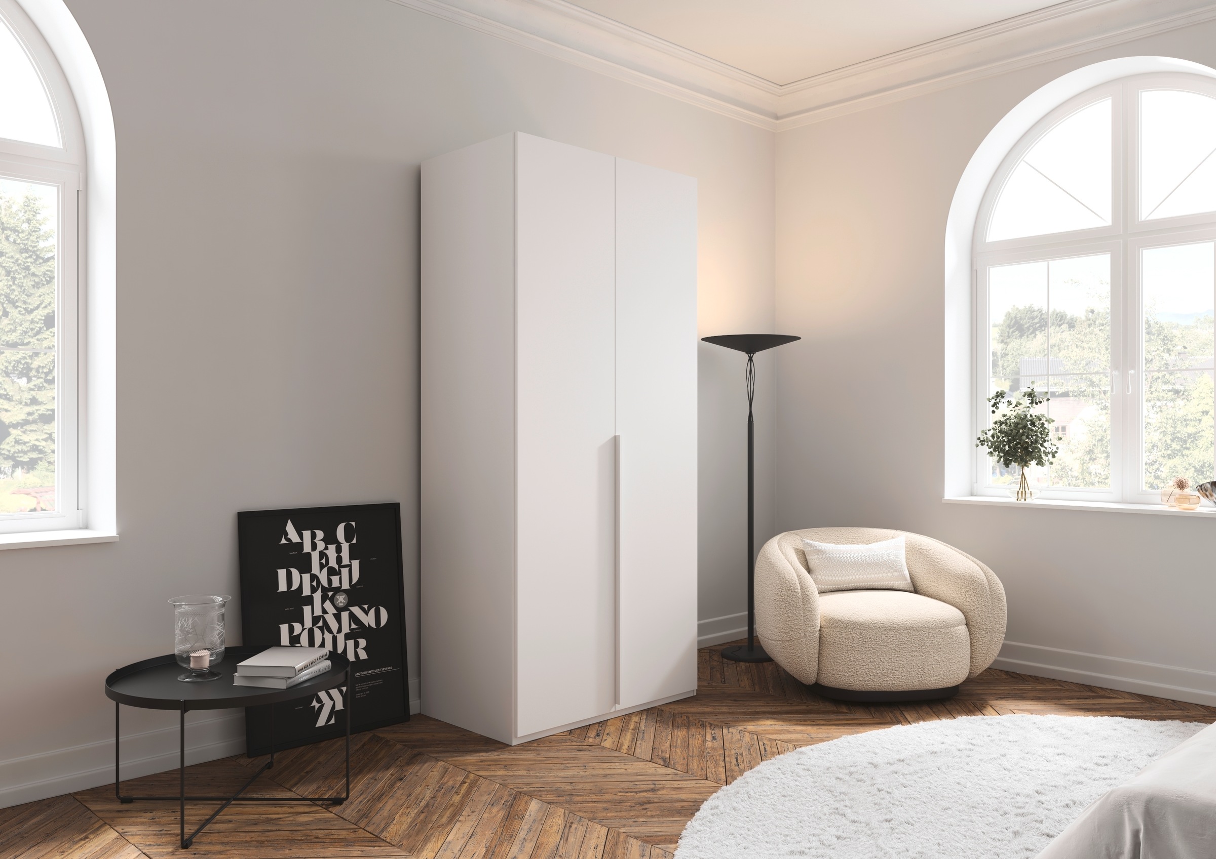 LeGer Home by Lena Gercke Kleiderschrank »Schrank Garderobe Ankleide Schlafzimmer Flur SERINA Eyecatcher«, (in 3 verschiedenen Ausstattungen BASIC/CLASSIC/PREMIUM), in 6 Breiten (101 - 401 cm) mit Front Glas oder Dekor MADE IN GERMANY