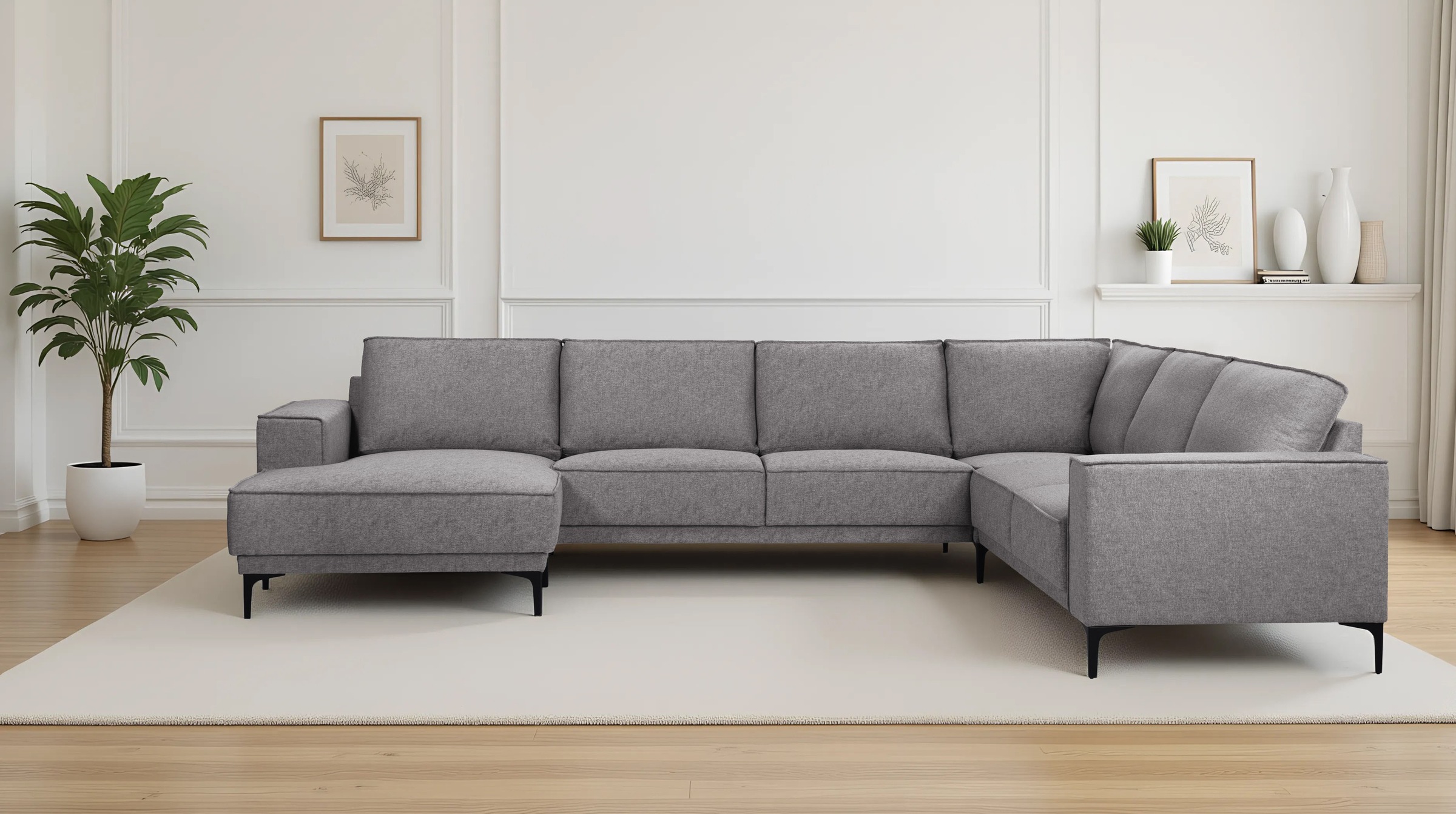 OTTO home Wohnlandschaft »XXL Sofa Oland, Struktur, Flachgewebe, Luxus-Micr günstig online kaufen