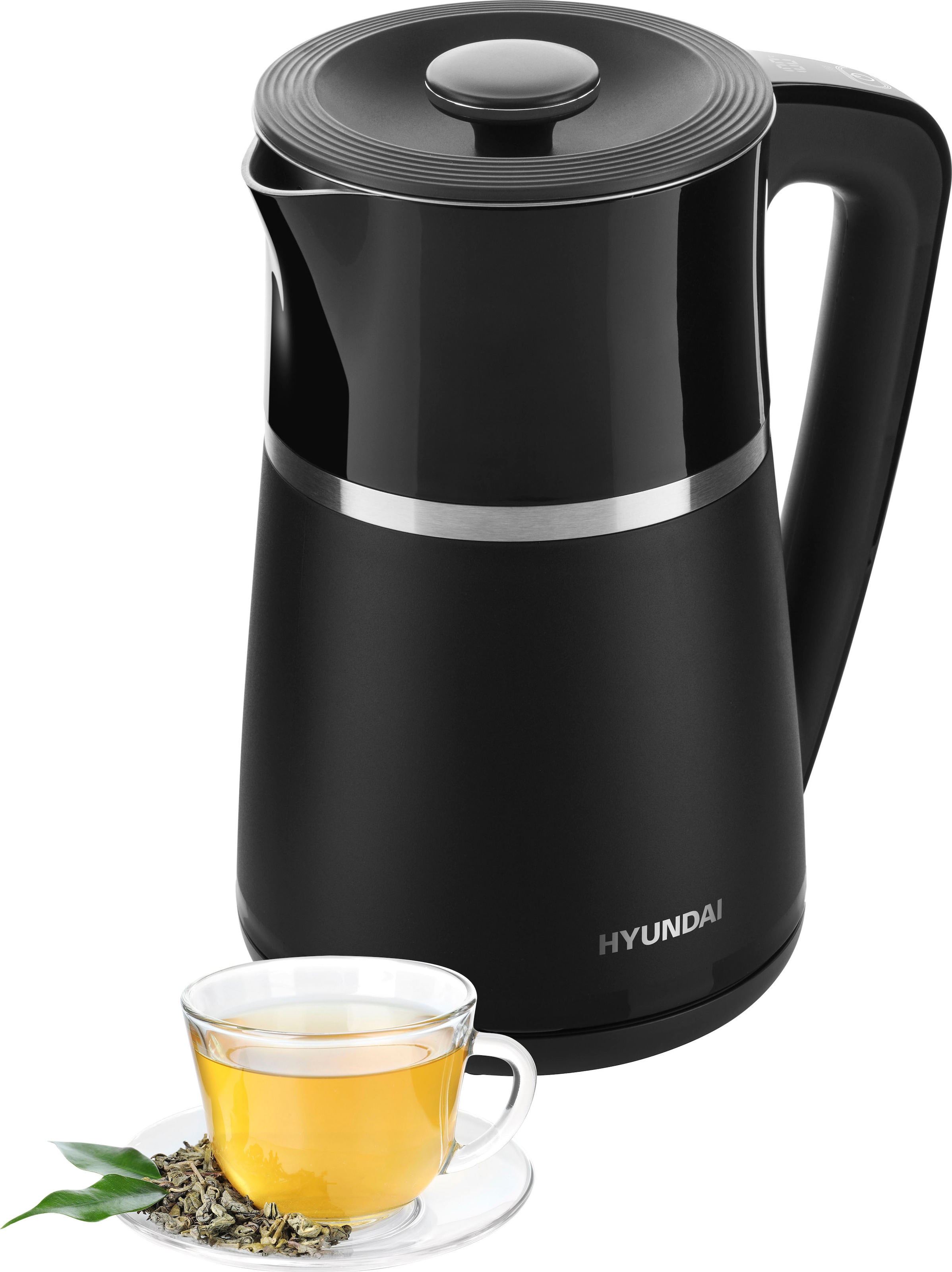 Hyundai Wasserkocher »HYUVK309«, 1,7 l, 2200 W, elektronische Temperaturregelung, Thermoskannen-Effekt