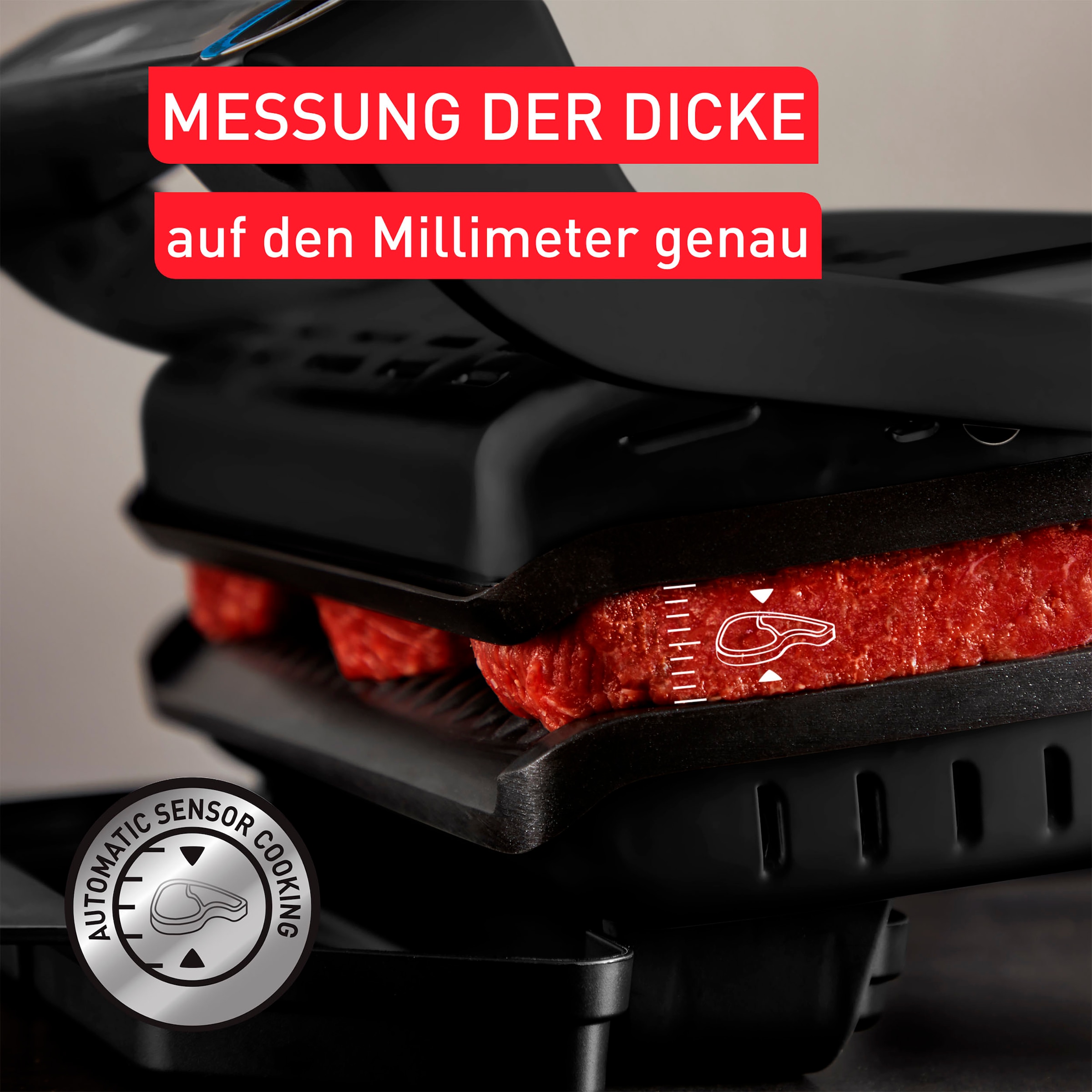 Tefal Kontaktgrill »GC717810 OptiGrill+«, 2000 W, erneuerte Kochstufenanzeige, 6 Automatikprogramme, inkl. Rezeptbuch