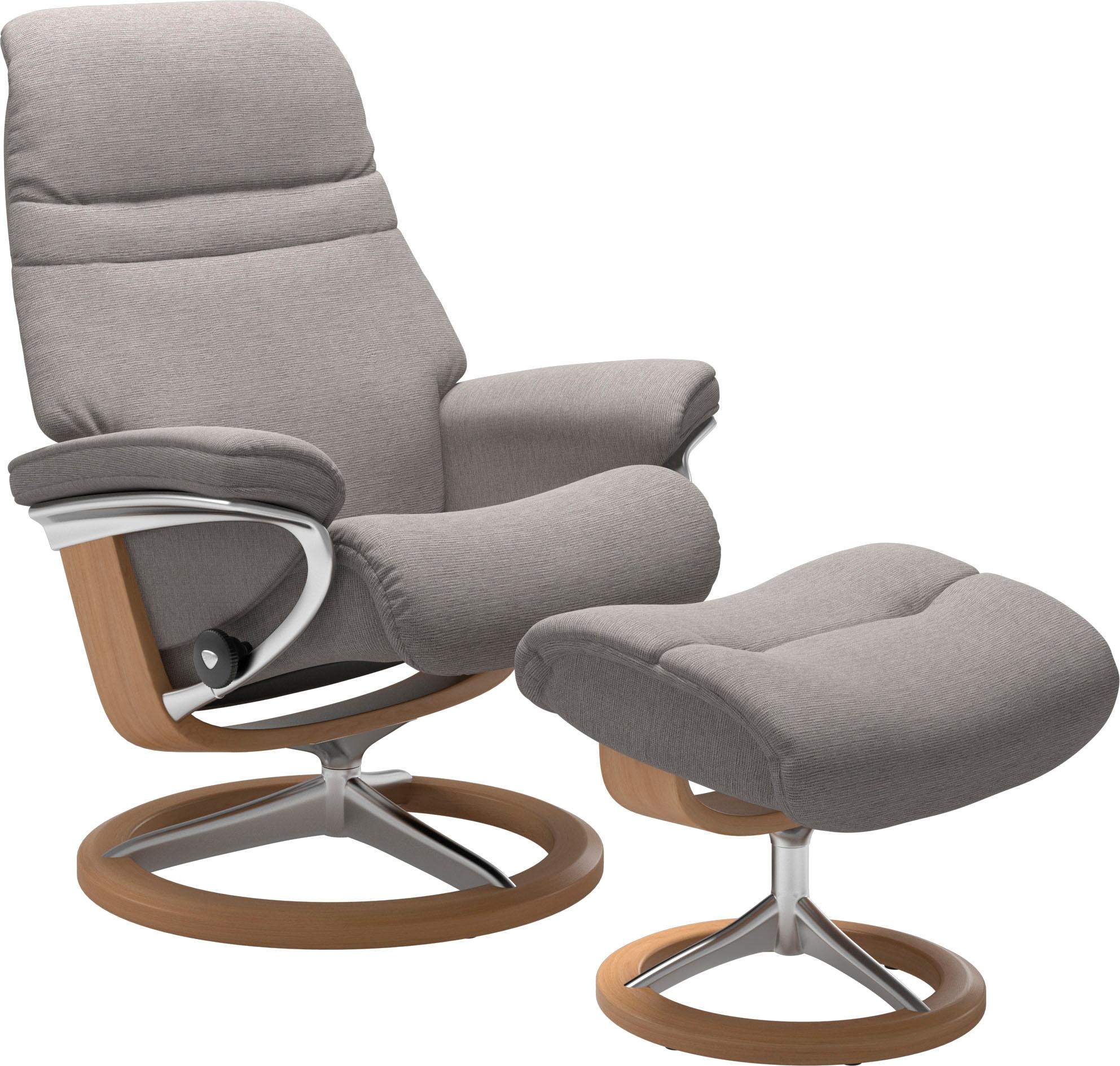 Stressless® Relaxsessel »Sunrise«, (Set, Relaxsessel mit Hocker), mit Signature Base, Größe S, Gestell Eiche