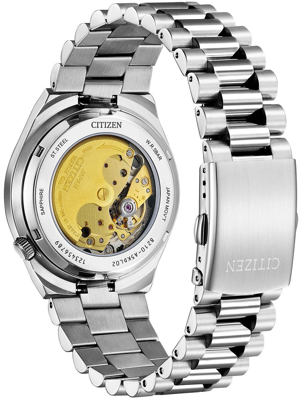 Citizen Automatikuhr »Tsuyosa«, Armbanduhr, Damenuhr, Herrenuhr, Edelstahlarmband, Saphirglas, Datum