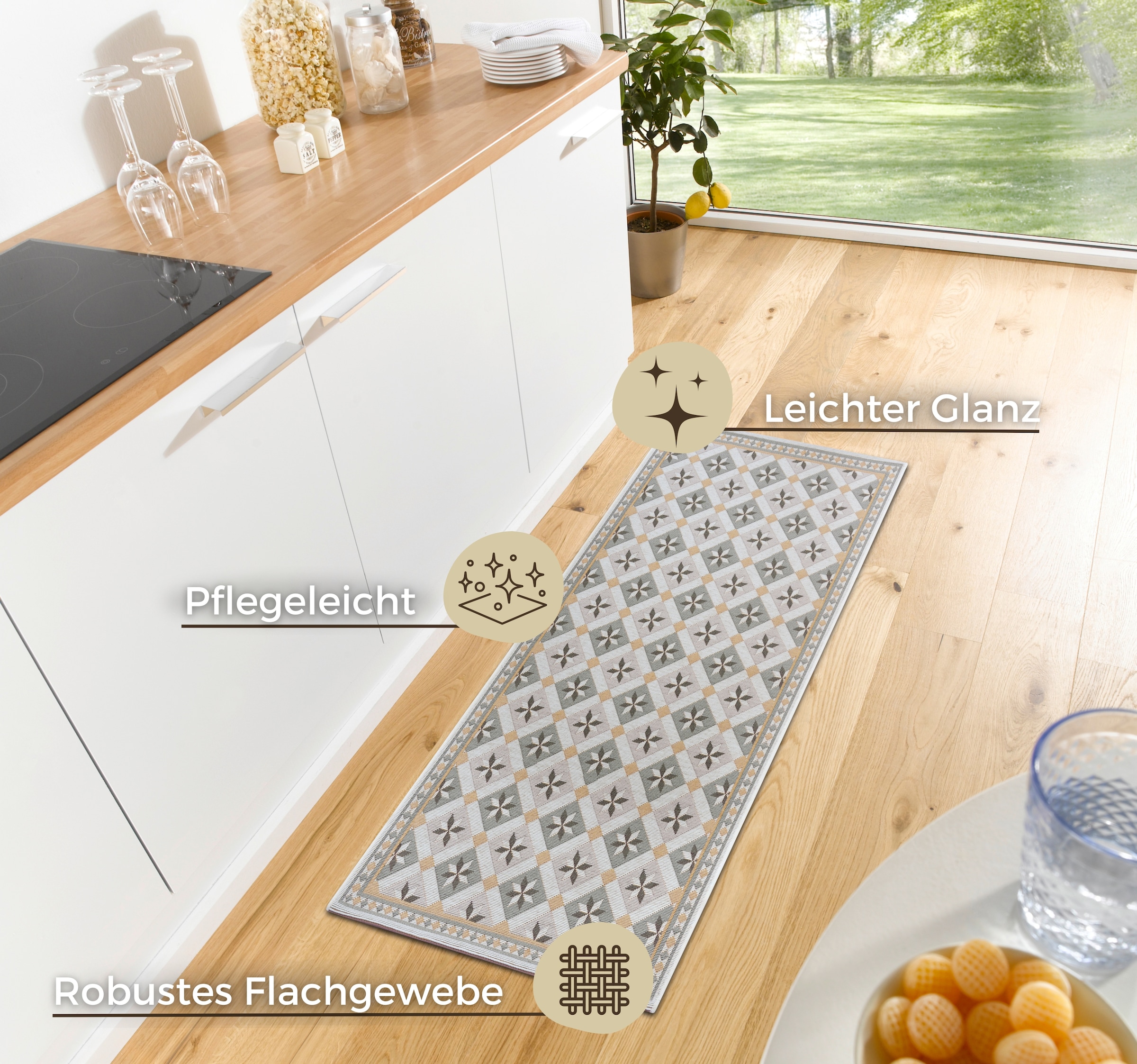 HANSE Home Läufer »Classic«, rechteckig, 6 mm Höhe, strapazierfähig, pflegeleicht, robust, Anti-Slip, Küche, Flur