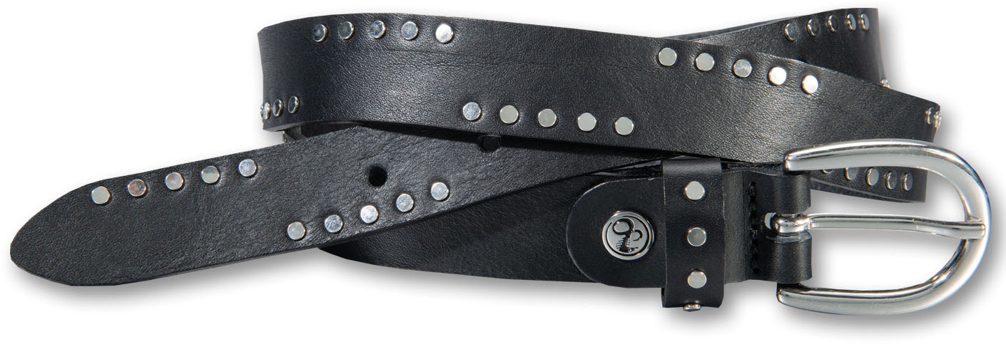 SILBERGIFT Nietengürtel mit Nietenverziehrung schwarz