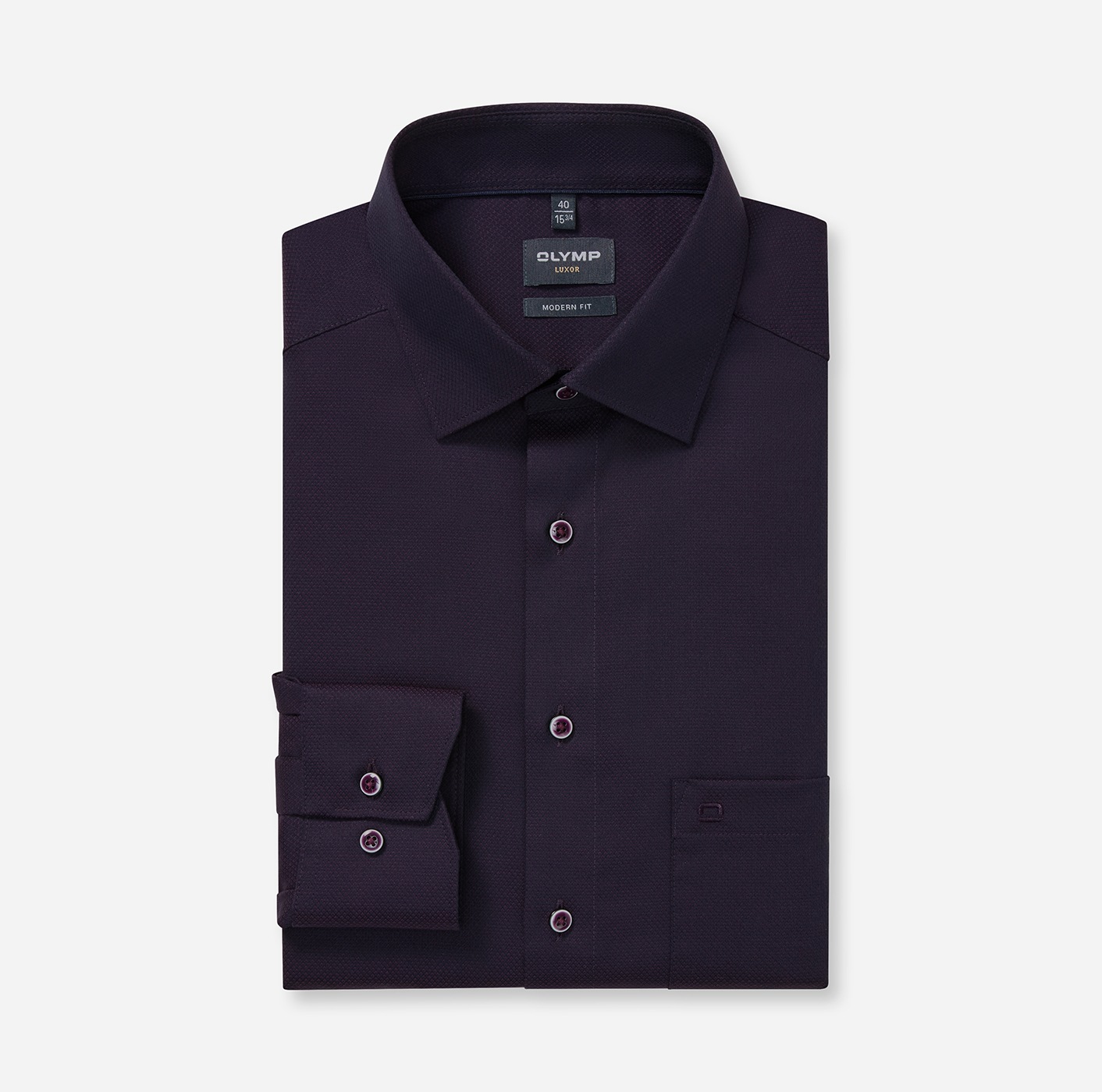OLYMP Langarmhemd »Luxor« modern fit, New-Kentkragen. fein gemustert