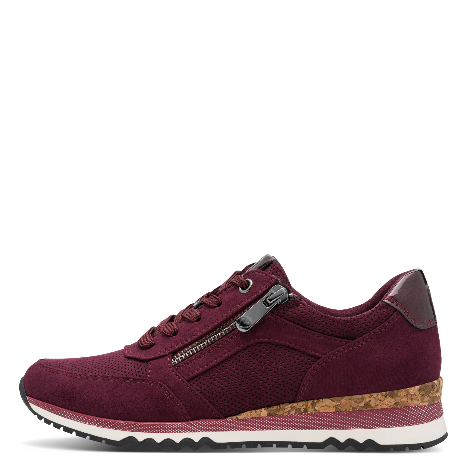 MARCO TOZZI Keilsneaker  Freizeitschuh, Schnürschuh mit leicht glänzender Herz-Logoprägung
