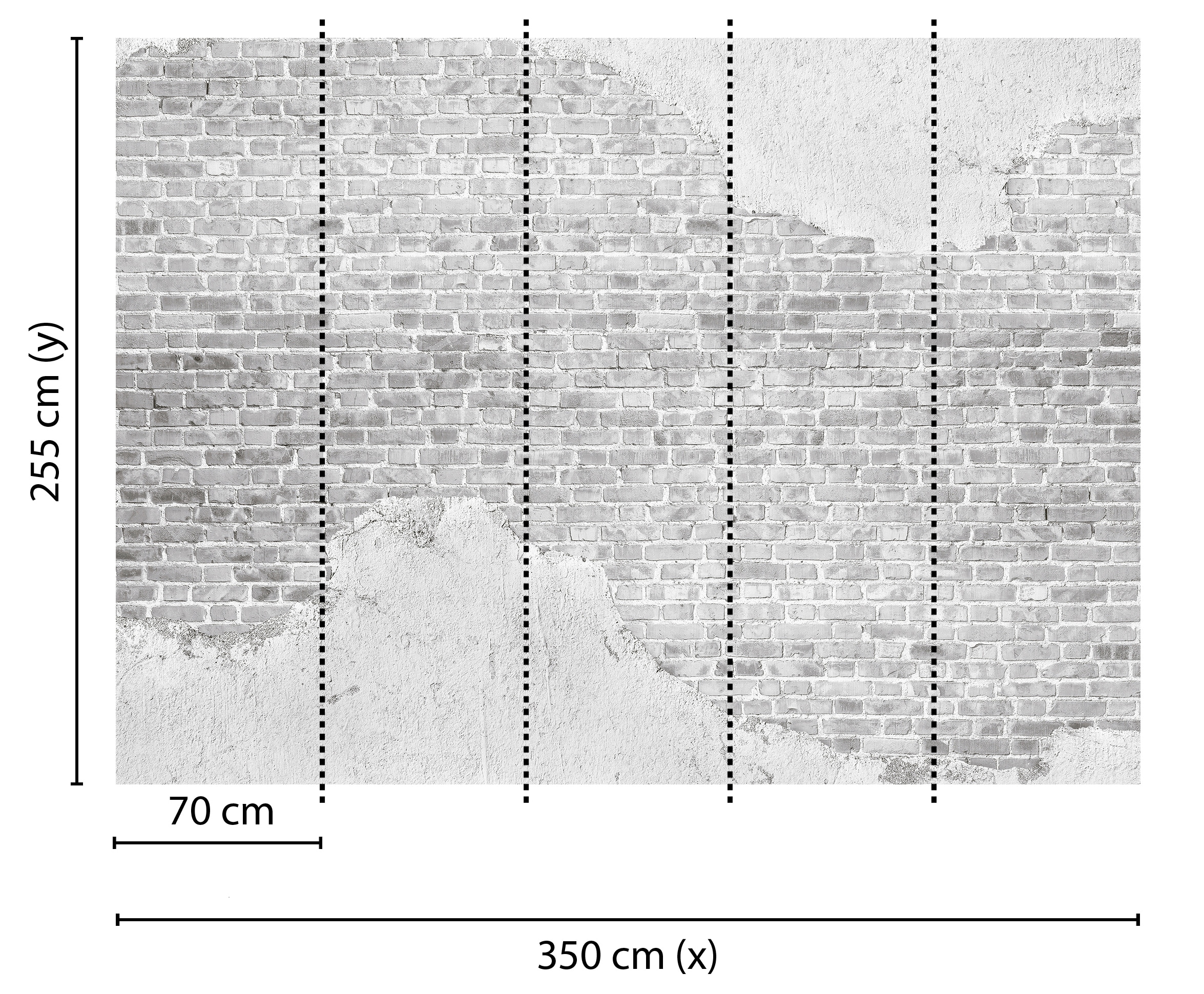 living walls Fototapete »Designwalls Old Brick Wall«, Vlies, Wand, Schräge, Decke