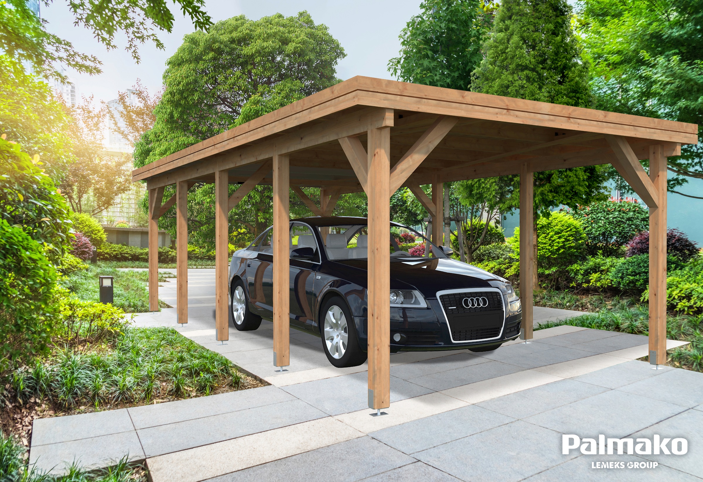 Palmako Einzelcarport »Karl«, Holz, hellbraun