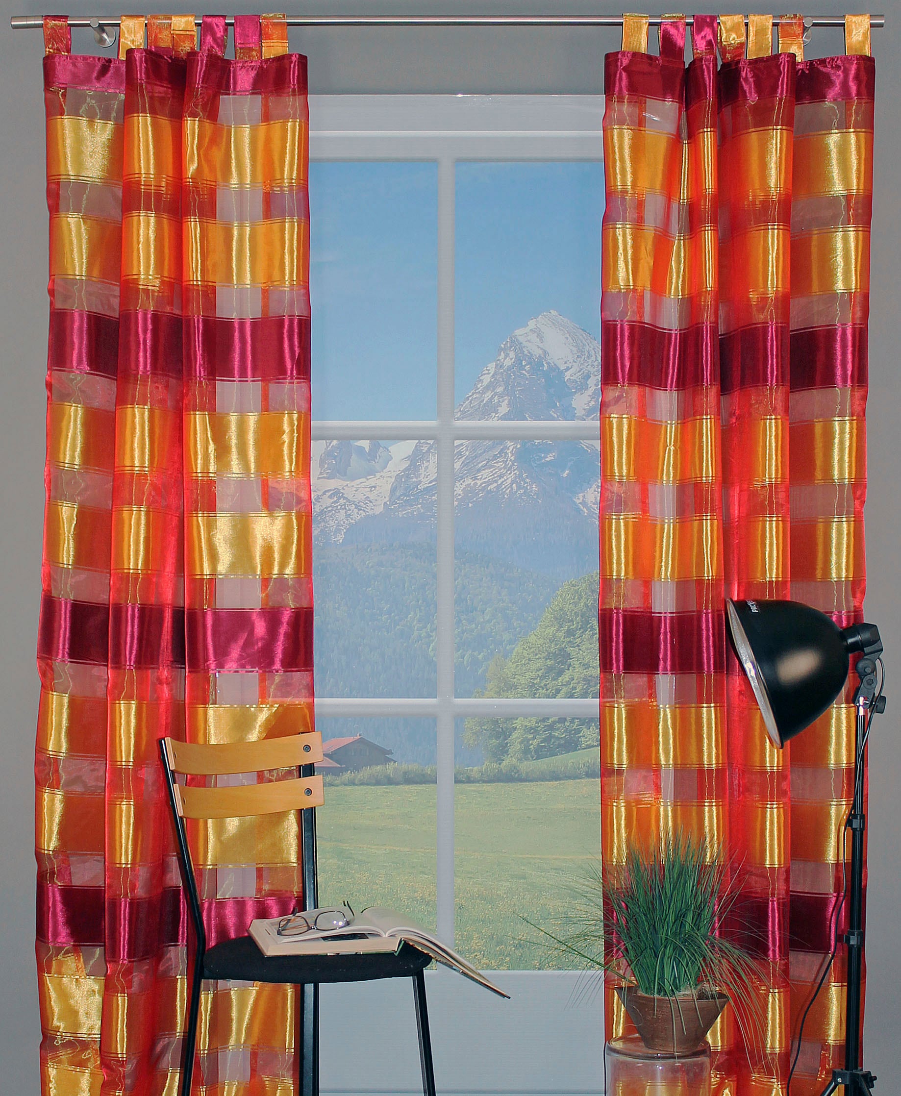 HOSSNER - ART OF HOME DECO Gardine »Partnaunsee«, (1 St.), Schlaufenschal im zeitlosen Design