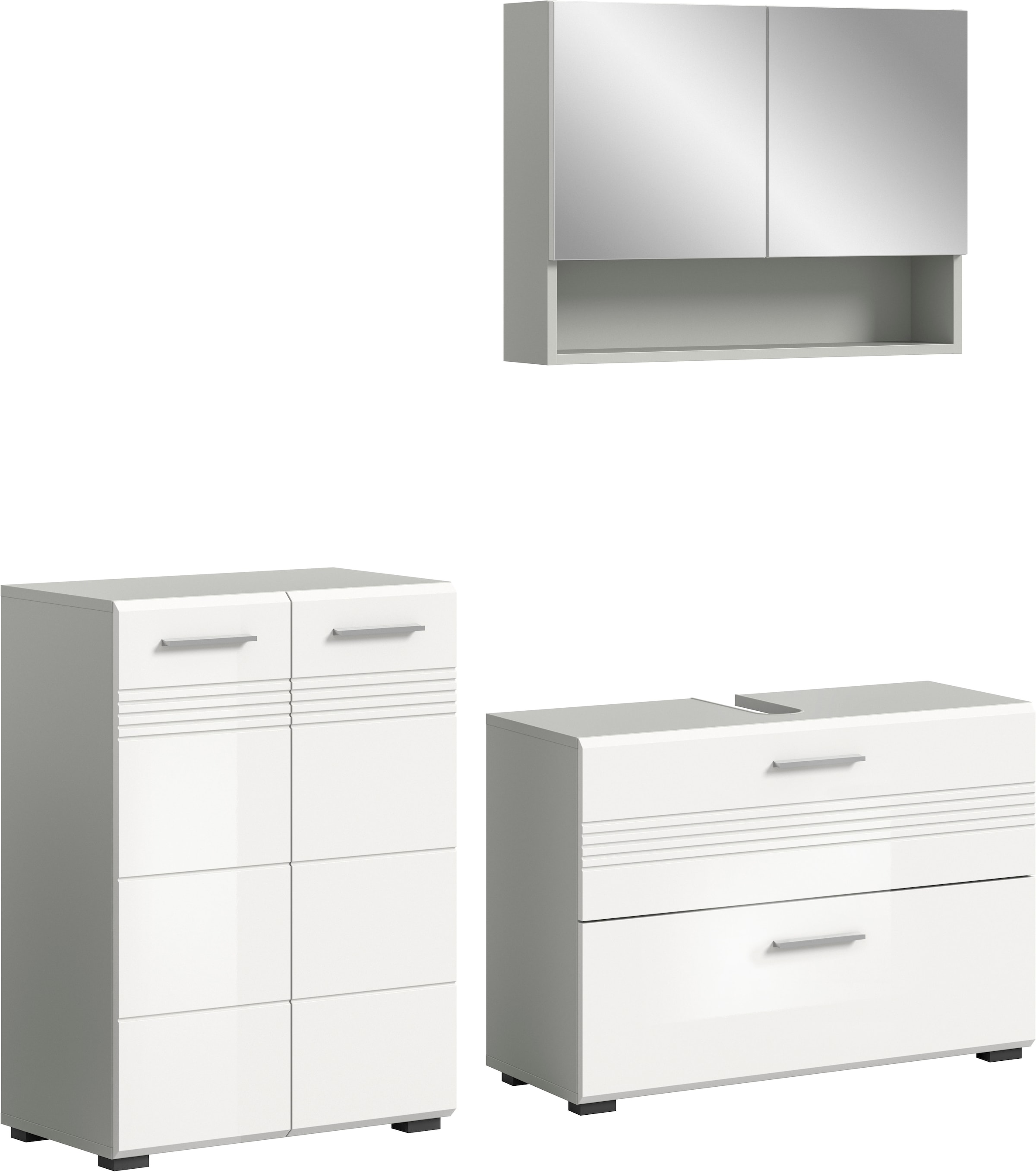 welltime Badmöbel-Set »Calicio, bestehend aus: Midischrank, Waschbeckenunte günstig online kaufen