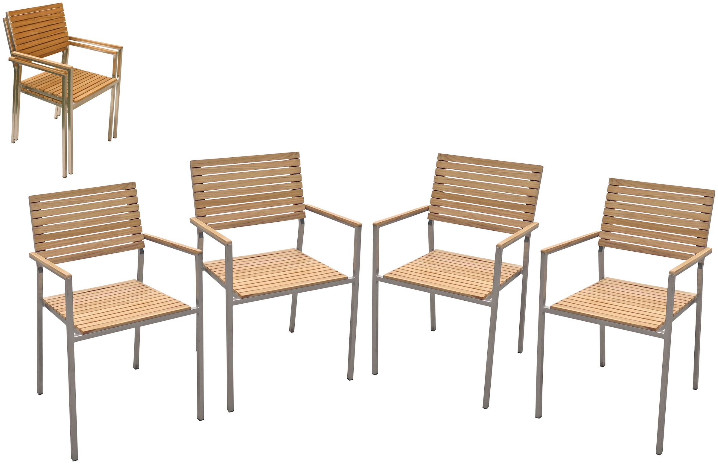 Garden Pleasure Stapelstuhl »DENVER« (Set) 4 Stk. 4er Set günstig online kaufen