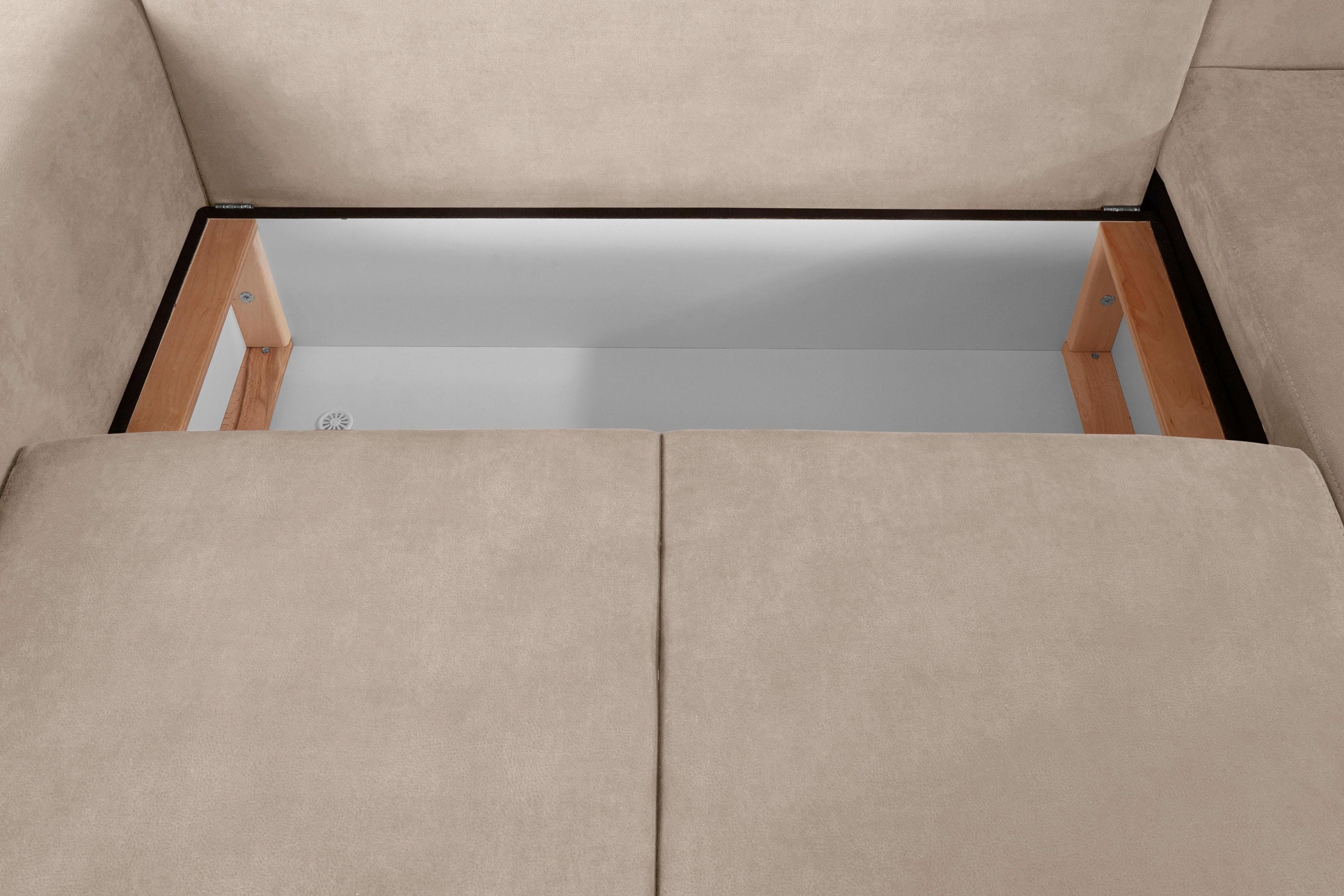 Guido Maria Kretschmer Home&Living Ecksofa »Györ«, L-Form, wahlweise mit Bettfunktion und Bettkasten incl. 2 Zierkissen