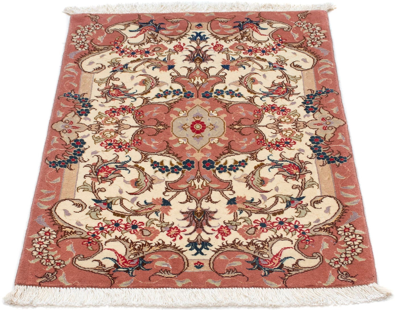 morgenland Wollteppich »Täbriz - 50 Raj Blumenmuster Beige 90 x 60 cm«, rec günstig online kaufen