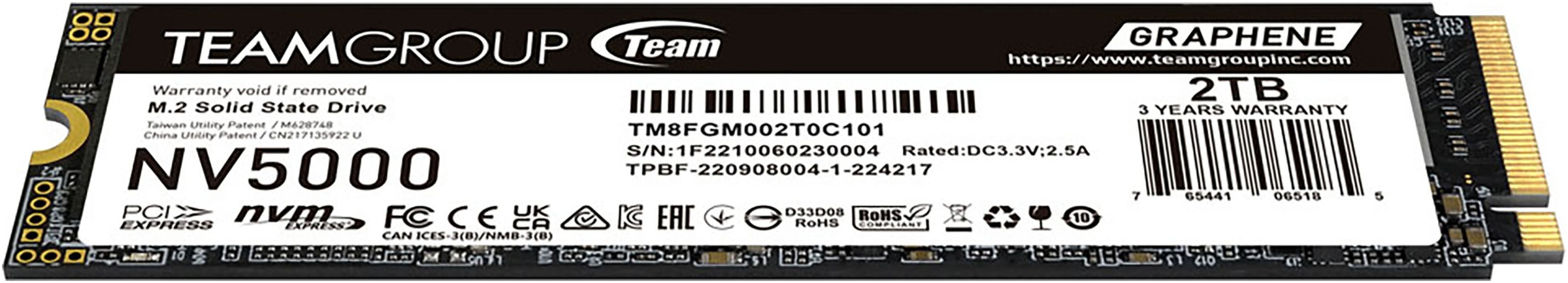 Teamgroup interne SSD »NV5000« 2 TB Anschluss PCI Express 4.0