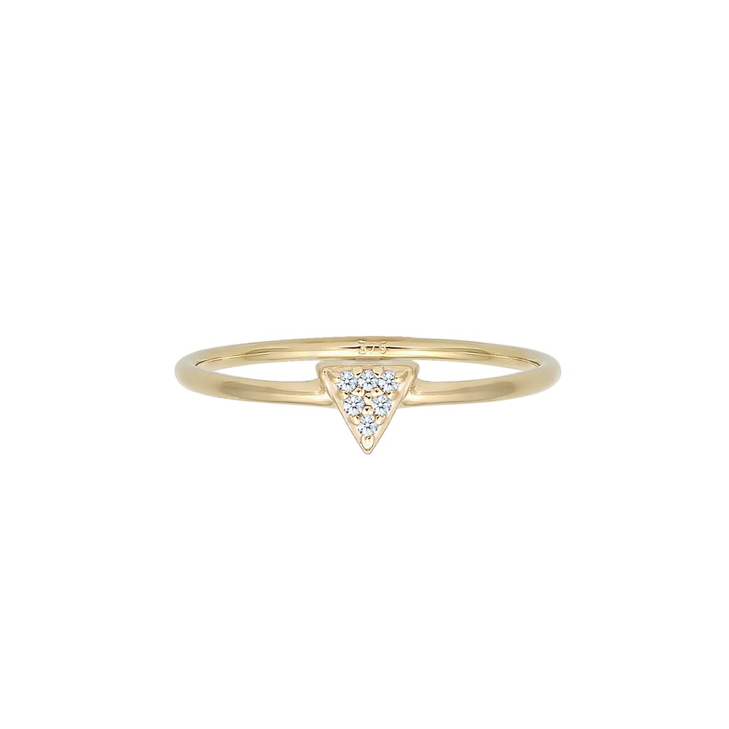 Elli DIAMONDS Verlobungsring »Dreieck Geo Diamanten (0.03 ct.) 375er Gelbgold«