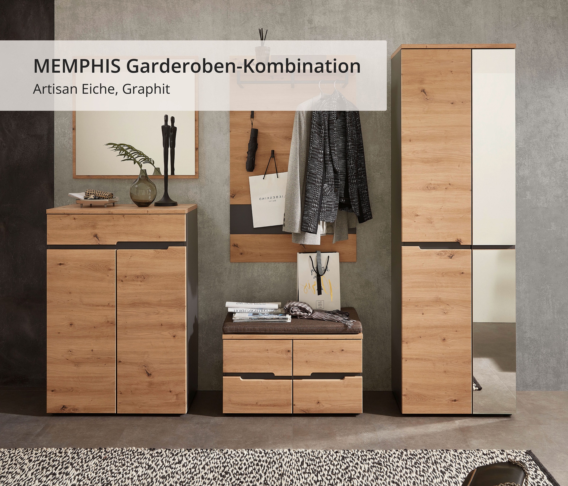 Innostyle Garderoben-Set »MEMPHIS«, (Komplett-Set, 5 St.)