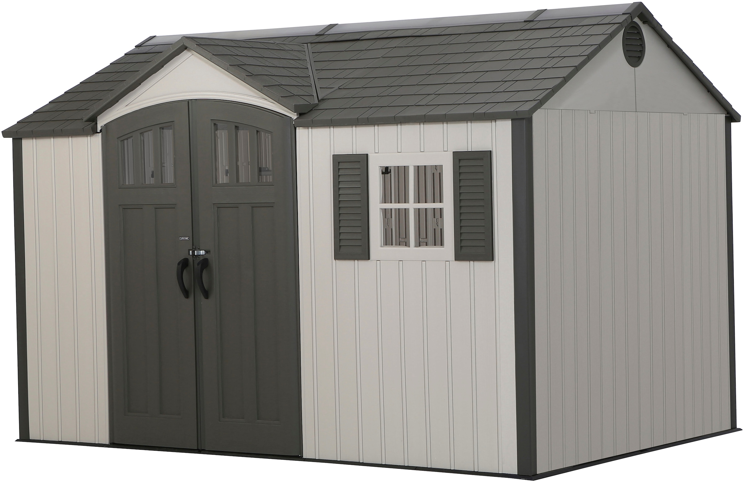 Lifetime Gerätehaus »Texas«, (Set), Kunststoff, inkl. Fußboden, Regale und Werkzeugtasche
