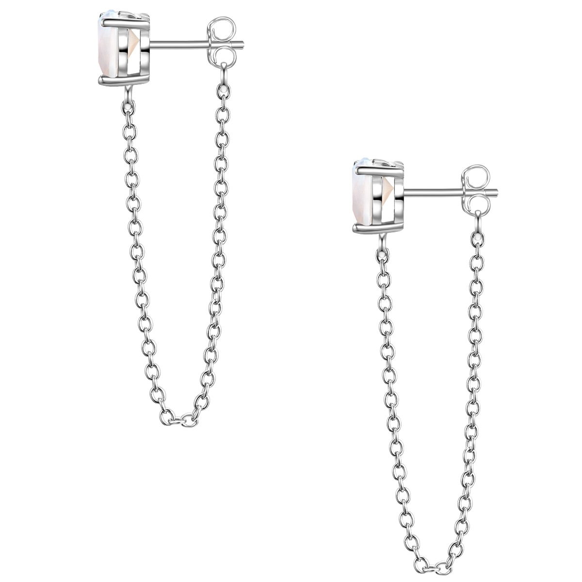 Glanzstücke München Paar Ohrstecker »Set: GSM1231« Ohrstecker Sterling Silber Mondstein (synth.)