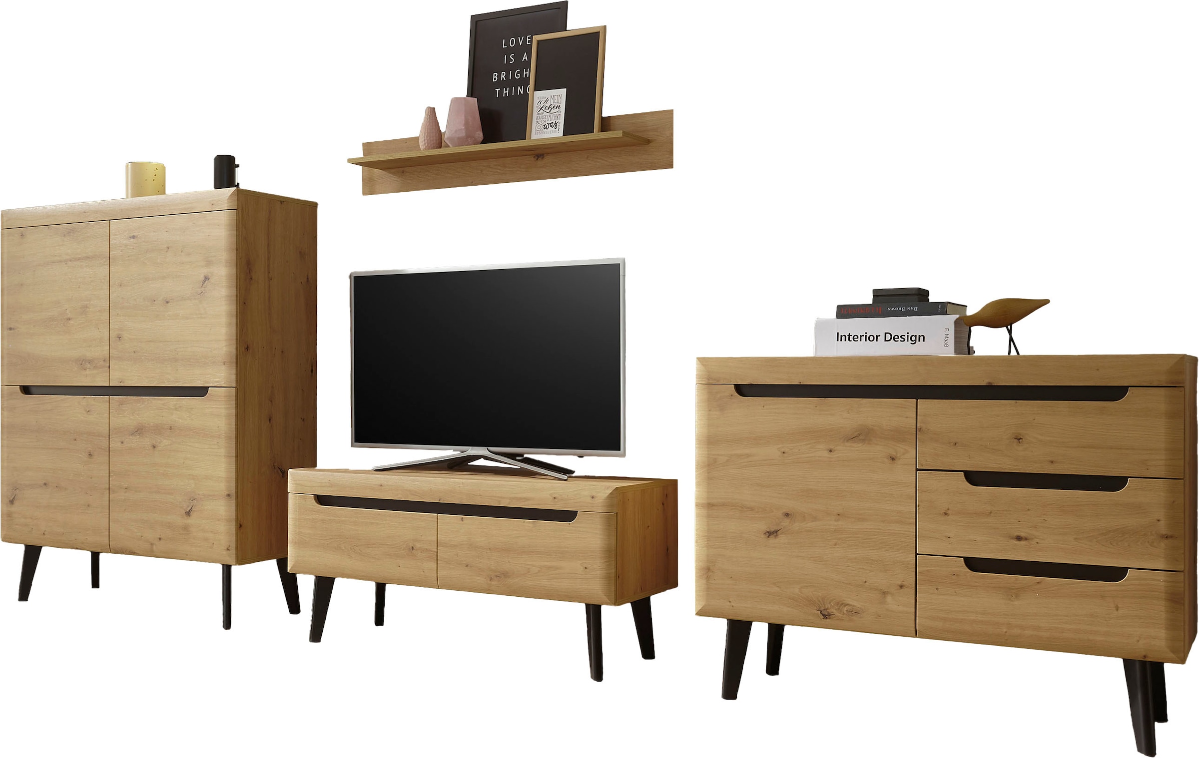 INOSIGN Wohnwand »Torge, Anbauwand, Schrankwand, Mediawand, Wohnzimmer-Set« 4 Stk. tlg.