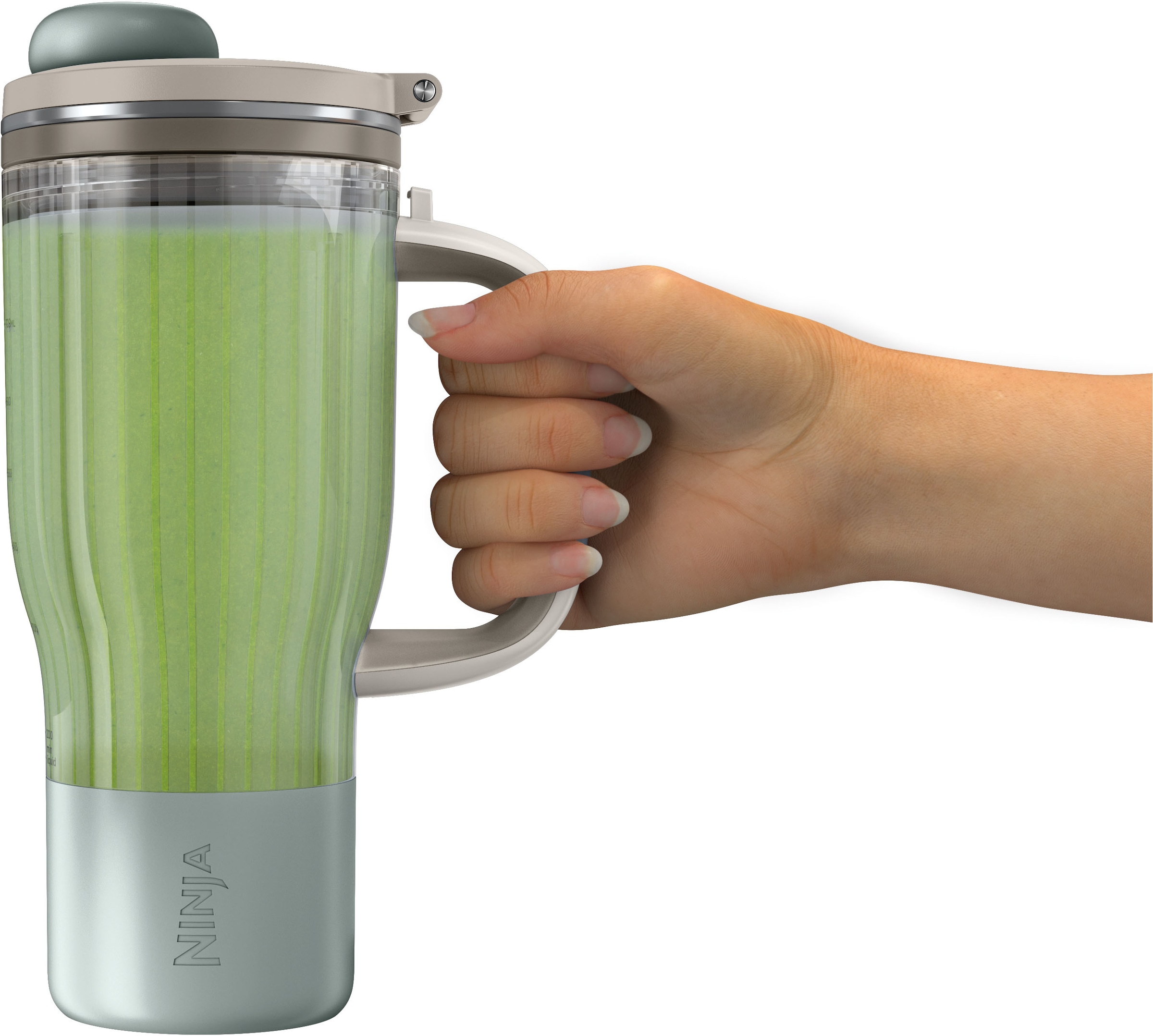 NINJA Zerkleinerer »BlendBoss To-Go-Becher-Mixer - stone/mint DB351EUST« 1100 W Auto-iQ-Technologie, Zerkleinert alles eiskalt-  sogar  tiefgefrorenes