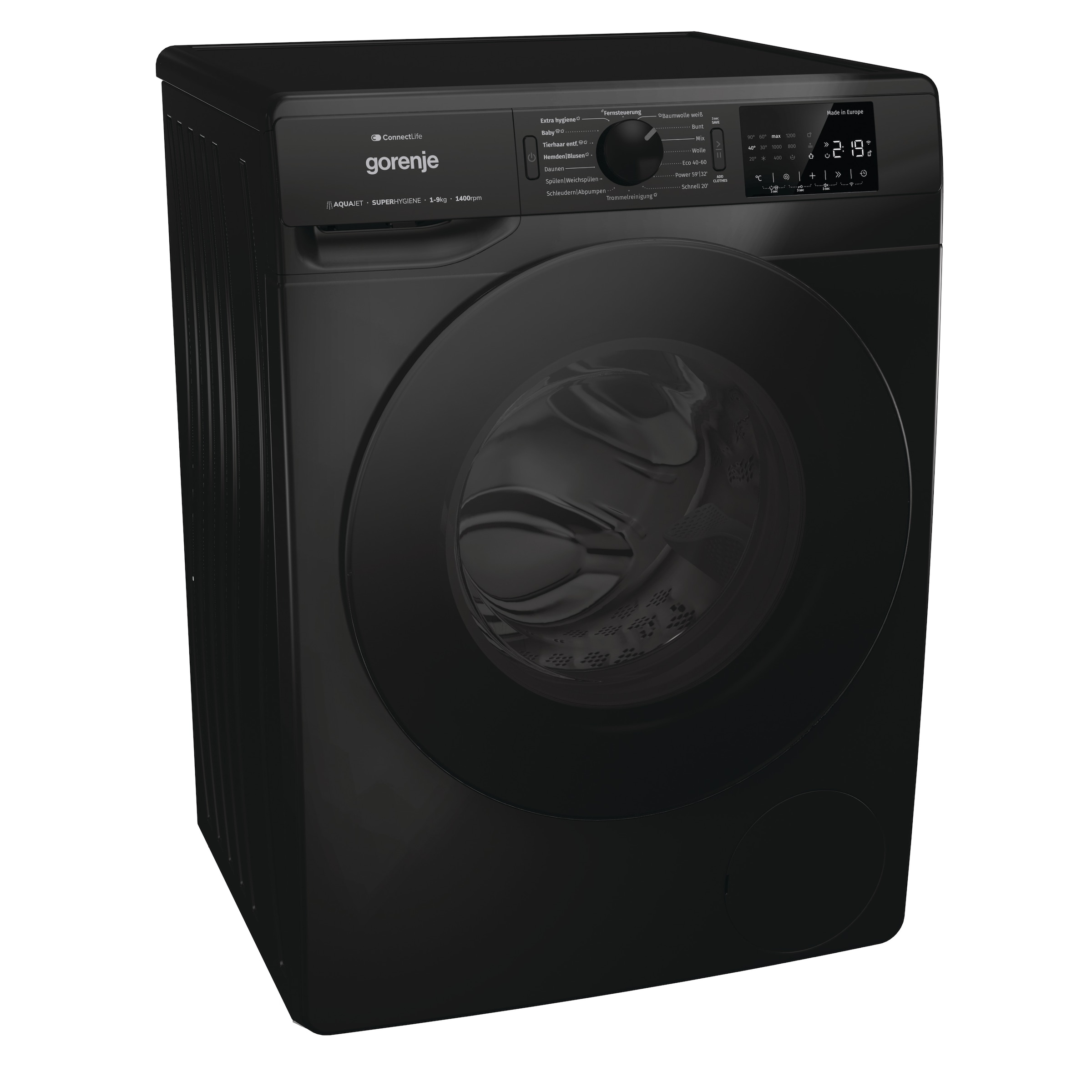 GORENJE Waschmaschine »WPNEI94A1DTSB« 9 kg 1400 U/min Energieklasse A-10% schwarz Total AquaStop
