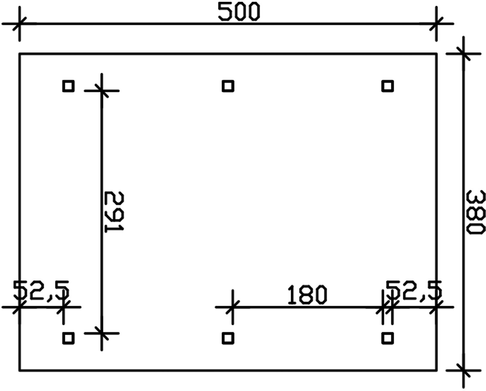 Skanholz Einzelcarport »Wallgau«, Nadelholz, 291 cm, Grün, 380x500cm, mit Dachlattung