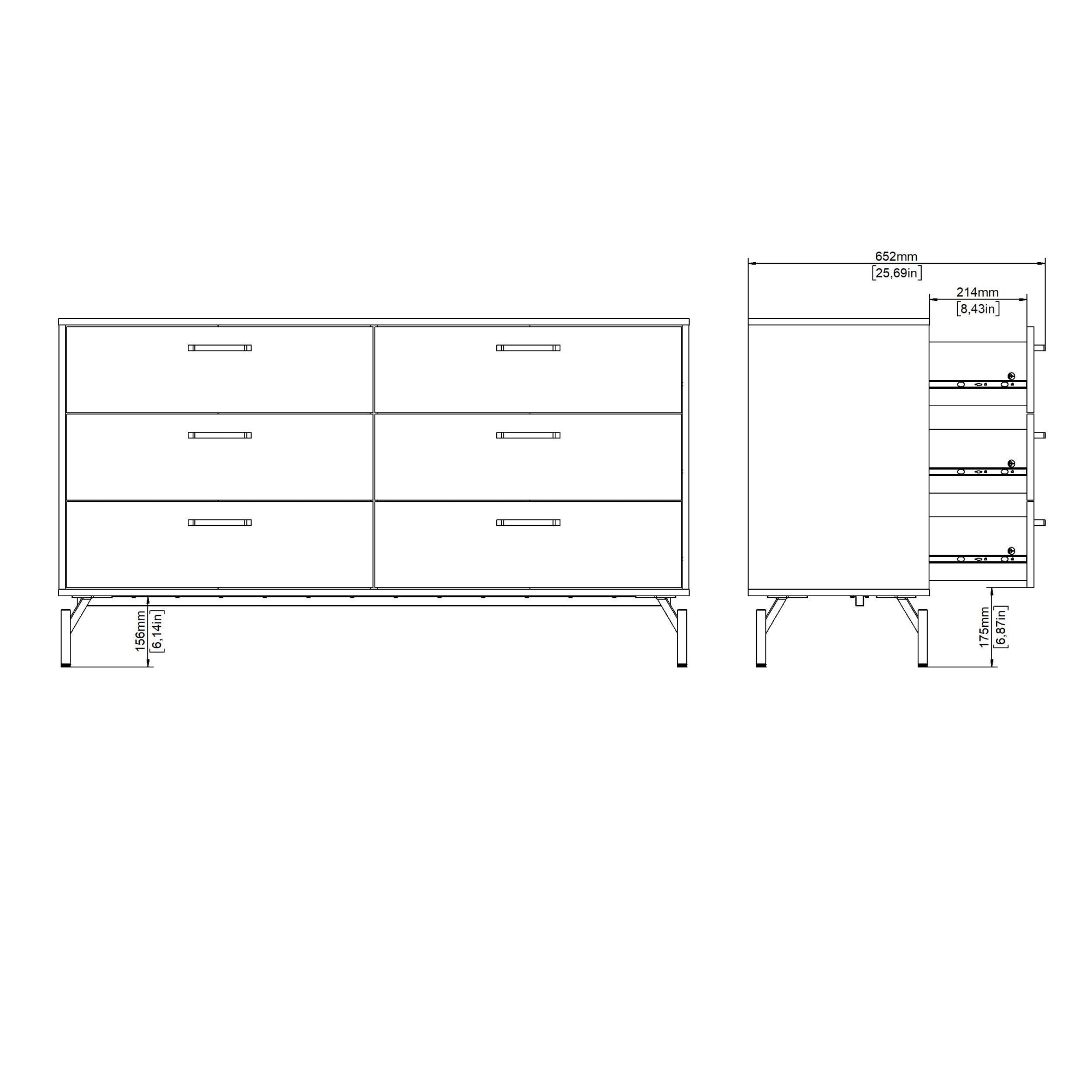 INOSIGN Kommode »Dana, Aufbewahrung, Schubladenschrank, Stauraum«, Sideboard mit 6 Schubladen, Metallbeine, Breite 138 cm