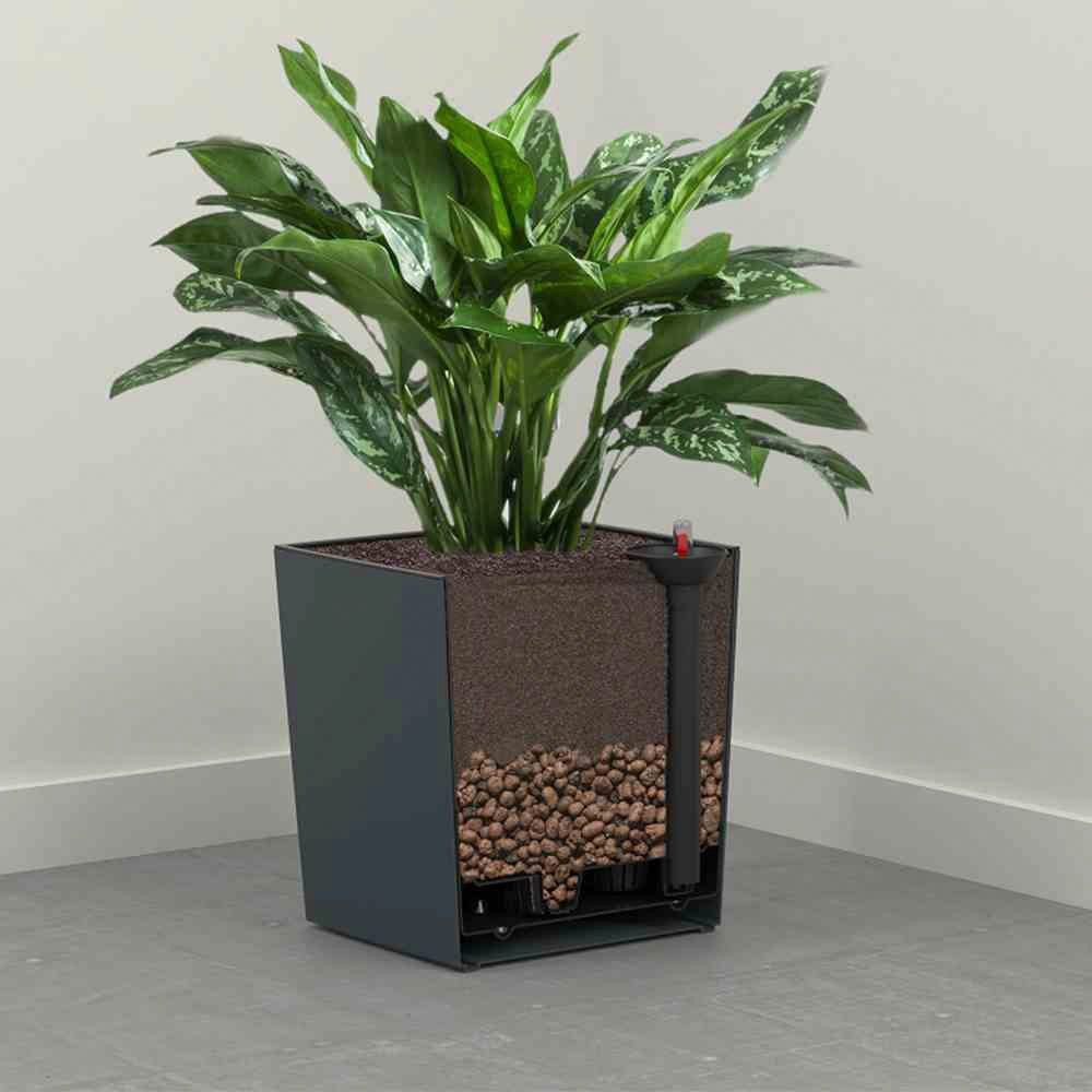 Siena Garden Pflanzkübel Rillenoptik, eckig