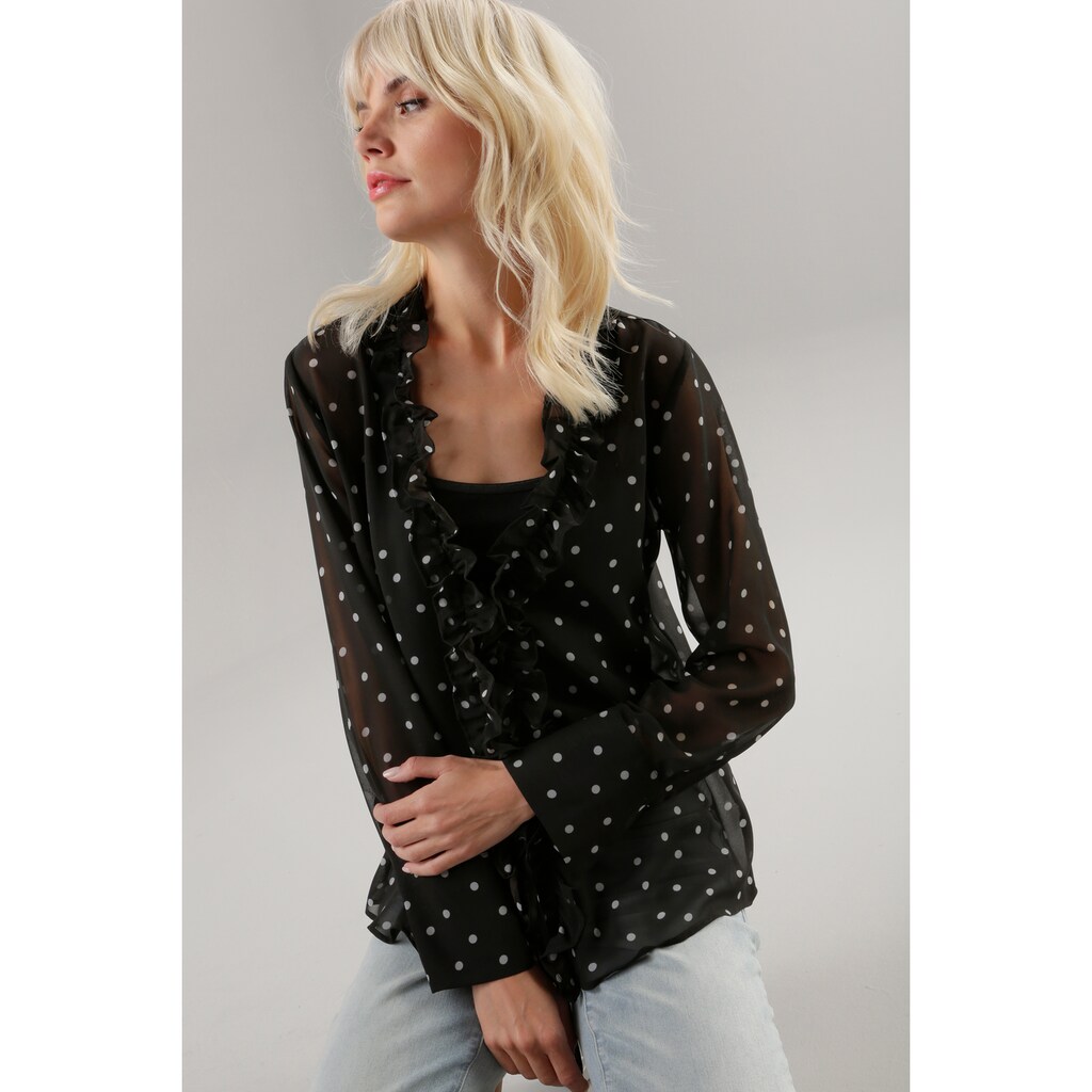 Aniston SELECTED Chiffonbluse, mit Volants