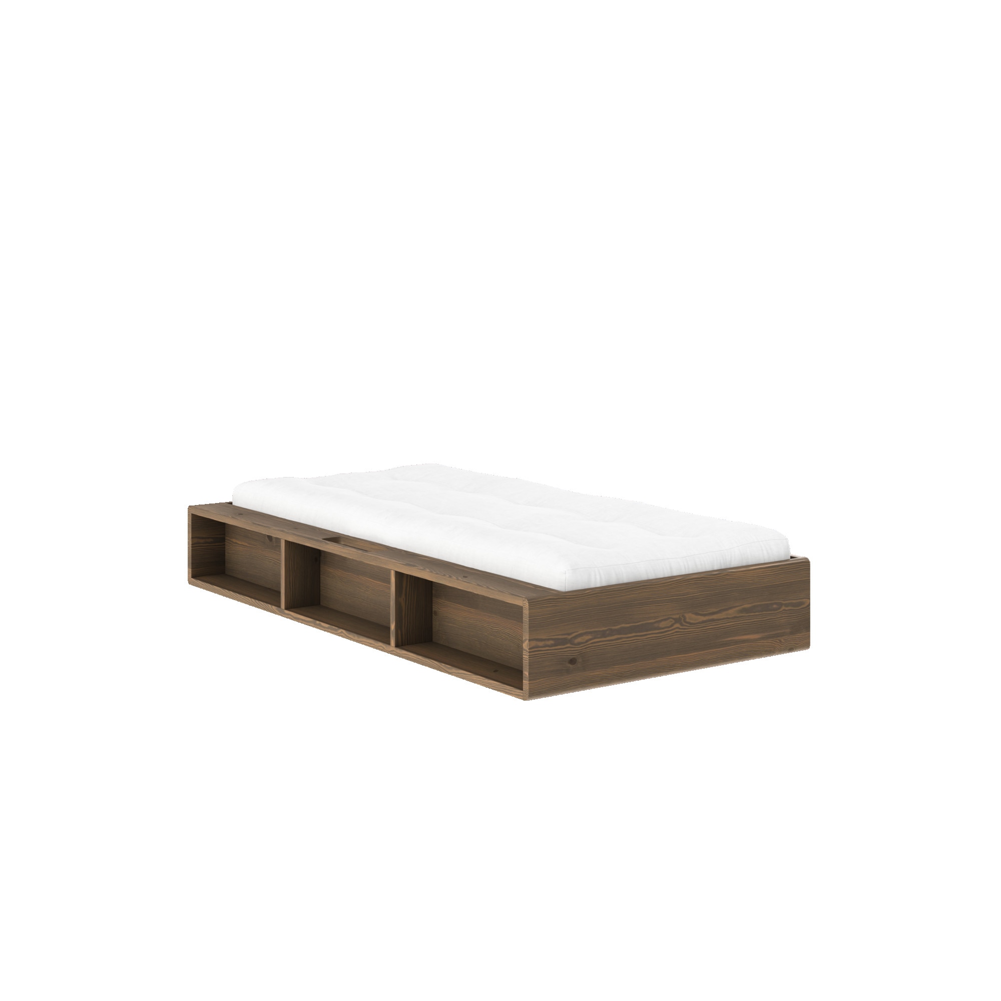 Karup Design Stauraumbett »Ziggy Bed, Stauraumbett, FSC®-zertifiziertes Massivholz made in Europe« Erhältlich für Matratzen Breite 90, 120, 140, 160 oder 180 cm,  mit 3 Ablagen, inklusive Lattenrost, ohne Matratze, mehrere Farben