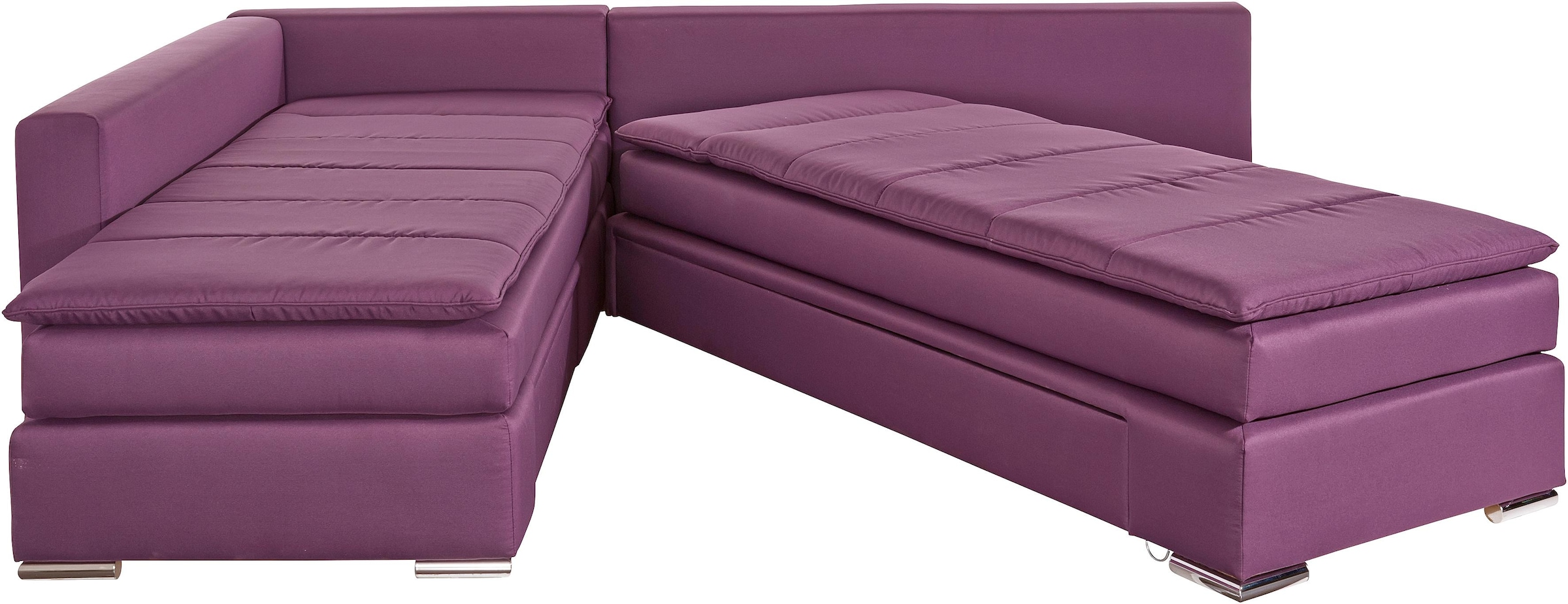 INOSIGN Ecksofa »Boxspringbett Night & Day L-Form mit Dauer-Schlaffunktion o. Armlehnen«, mit Boxspring-Bettfunktion 164x200 cm und Bettkasten, Dauerschläfer!
