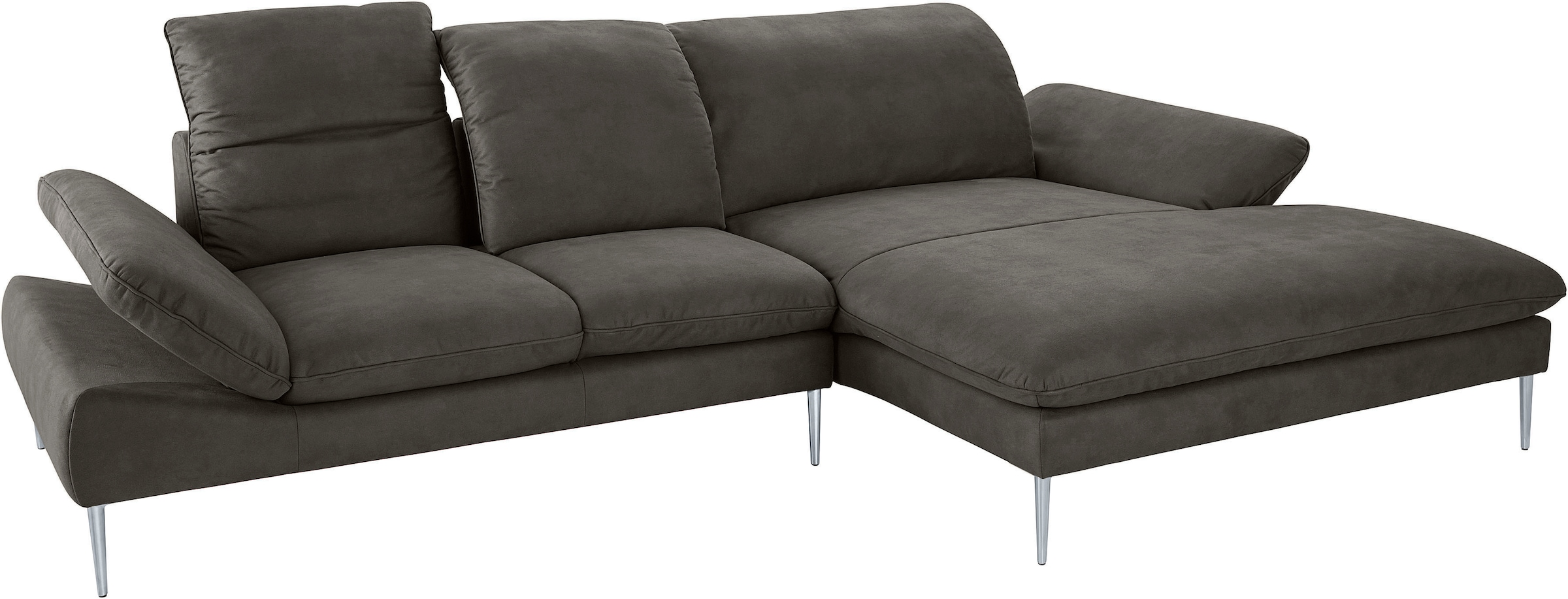 W.SCHILLIG Ecksofa »enjoy&MORE, Designsofa, elegant und bequem, L-Form«, mit Sitztiefenverstellung, Füße silber matt, Breite 310 cm