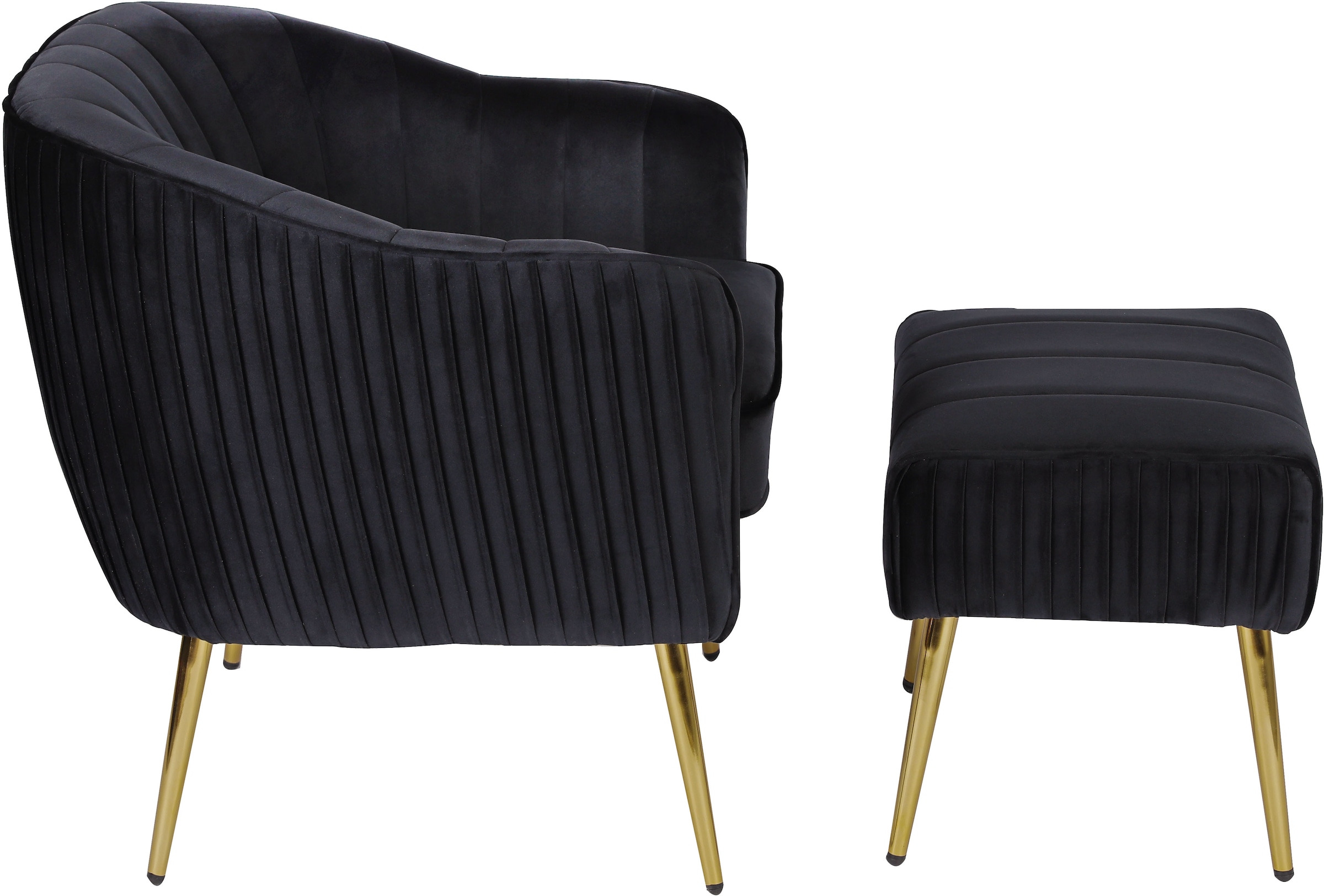 INOSIGN Loungesessel »ARROLL mit Hocker«, Cocktailsessel, Relaxsessel, Einzelsessel und Hocker bequem gepolstert