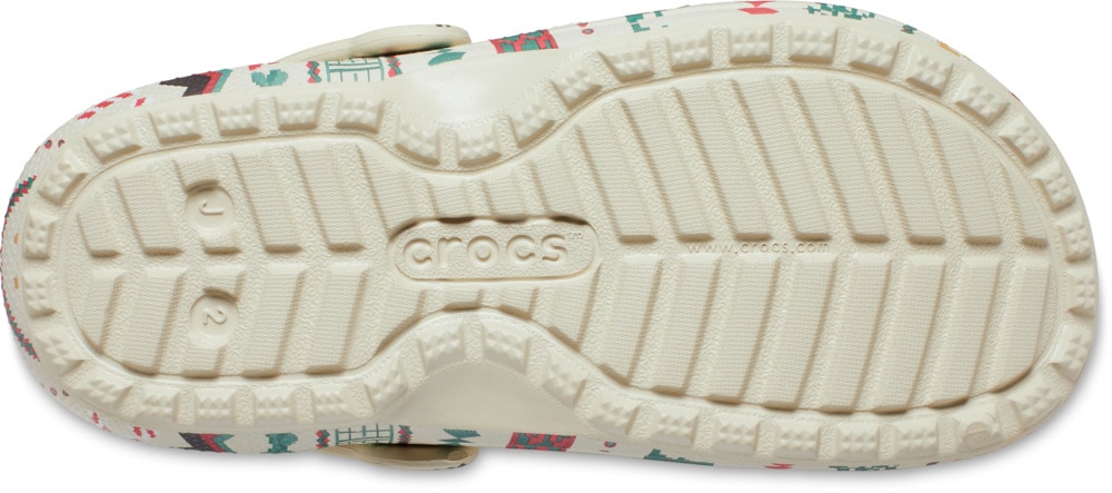 Crocs Clog »Classic Lined Isle Clog K«, Weihnachtsschuh, Hausschuh mit buntem Festive Print