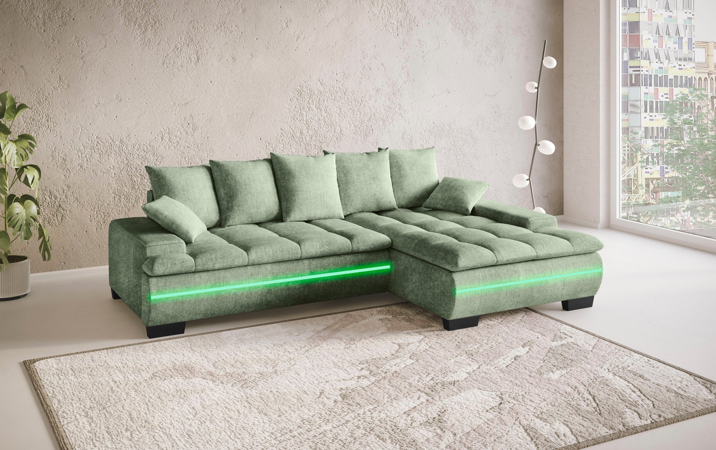 Mr. Couch Ecksofa »Haiti II, L-Form«, RGB-LED Beleuchtung, wahlweise mit Ka günstig online kaufen