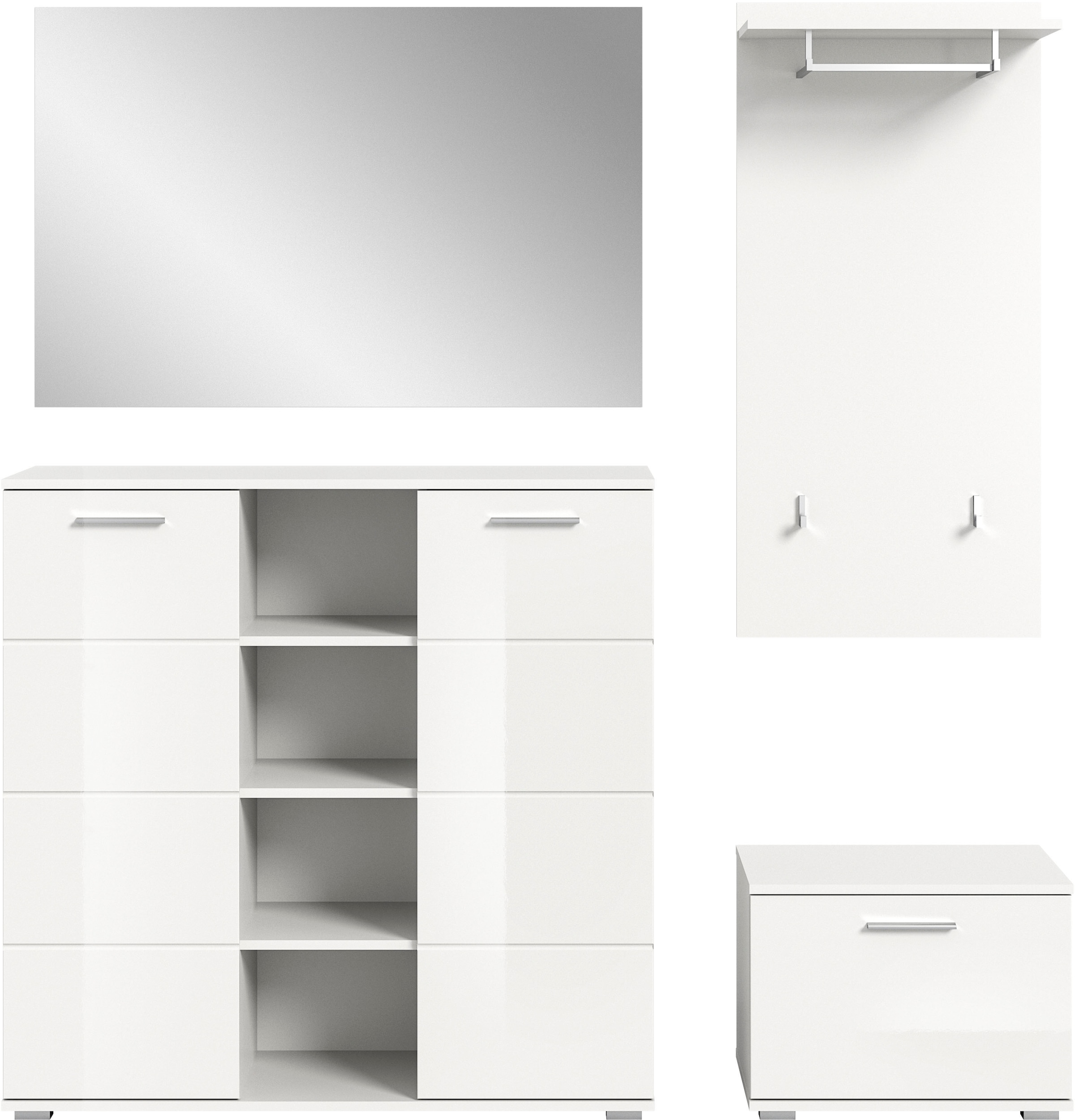 INOSIGN Garderoben-Set »Valge, Breite 165 cm, 4-teiliges Set, bestehend aus günstig online kaufen