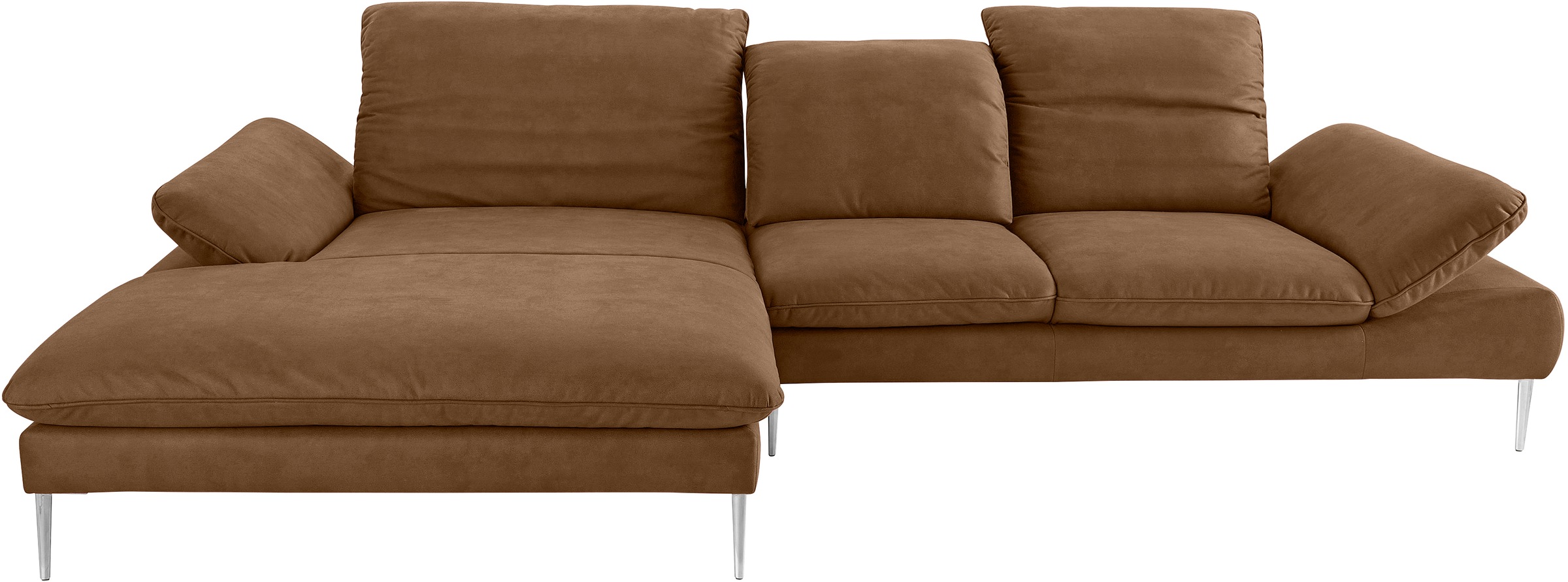 W.SCHILLIG Ecksofa »enjoy&MORE, Designsofa, bequem, zeitlos und elegant, L-Form«, mit Sitztiefenverstellung, Füße Chrom glänzend, Breite 340 cm