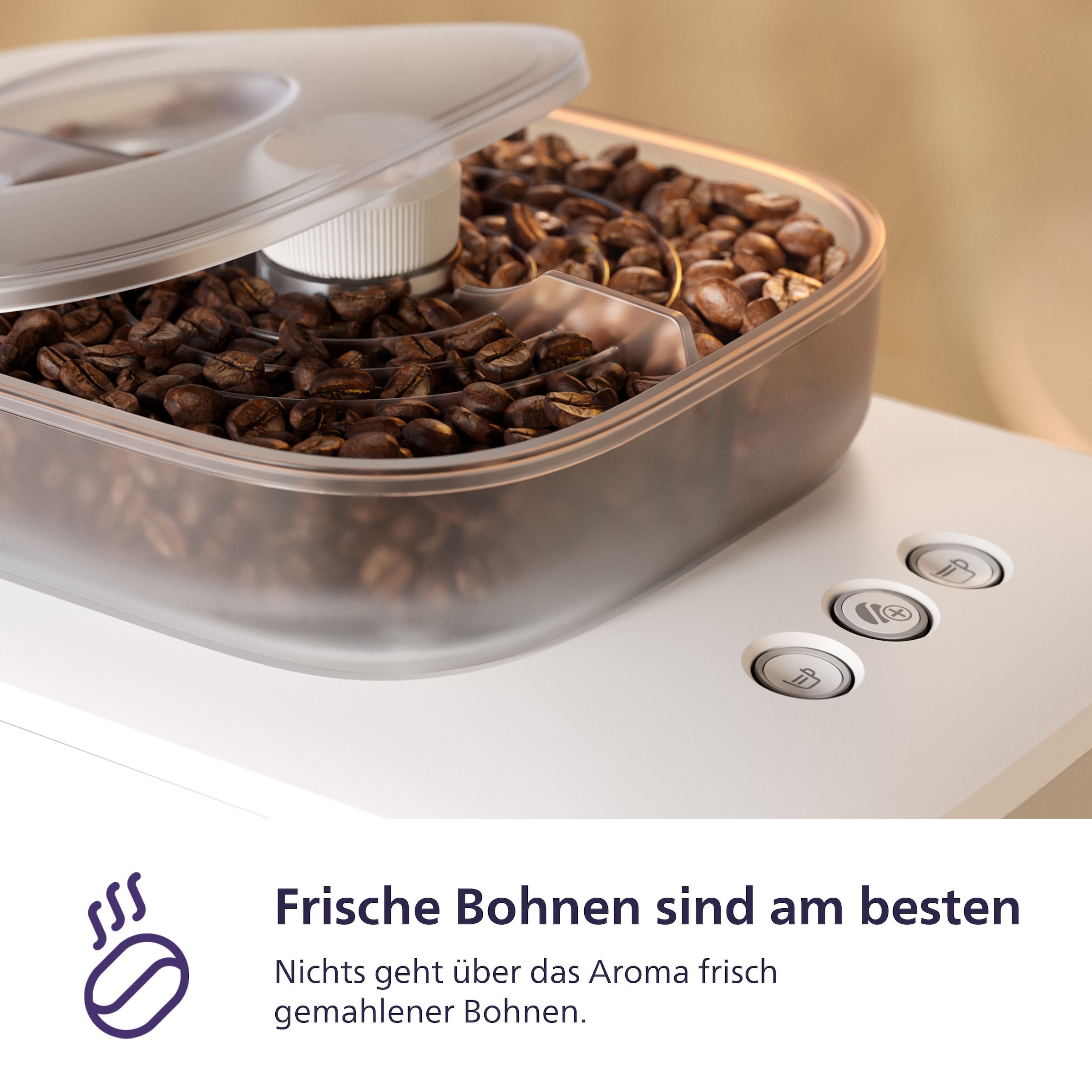 PHILIPS baristina Espressomaschine »mit Bean swap BAR320/00 mit Mahlwerk für ganze Bohnen« Doppelter Bohnenbehälter, 16 bar Pumpendruck, Naturweiß​