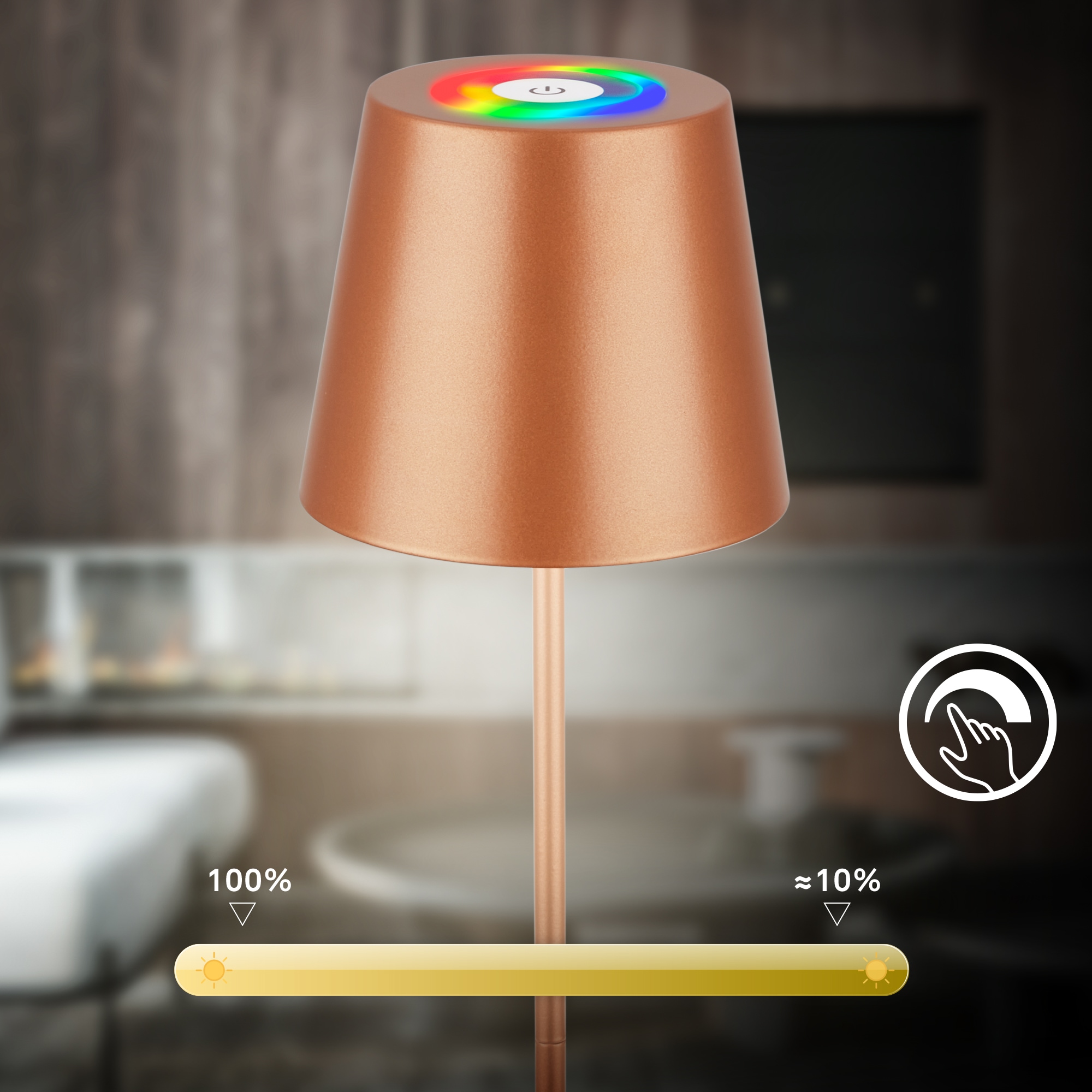 Briloner Leuchten LED Außen-Tischleuchte »RGB/W Akku Tischleuchte, IP44, 2,5W, inkl. Flaschenhalter«