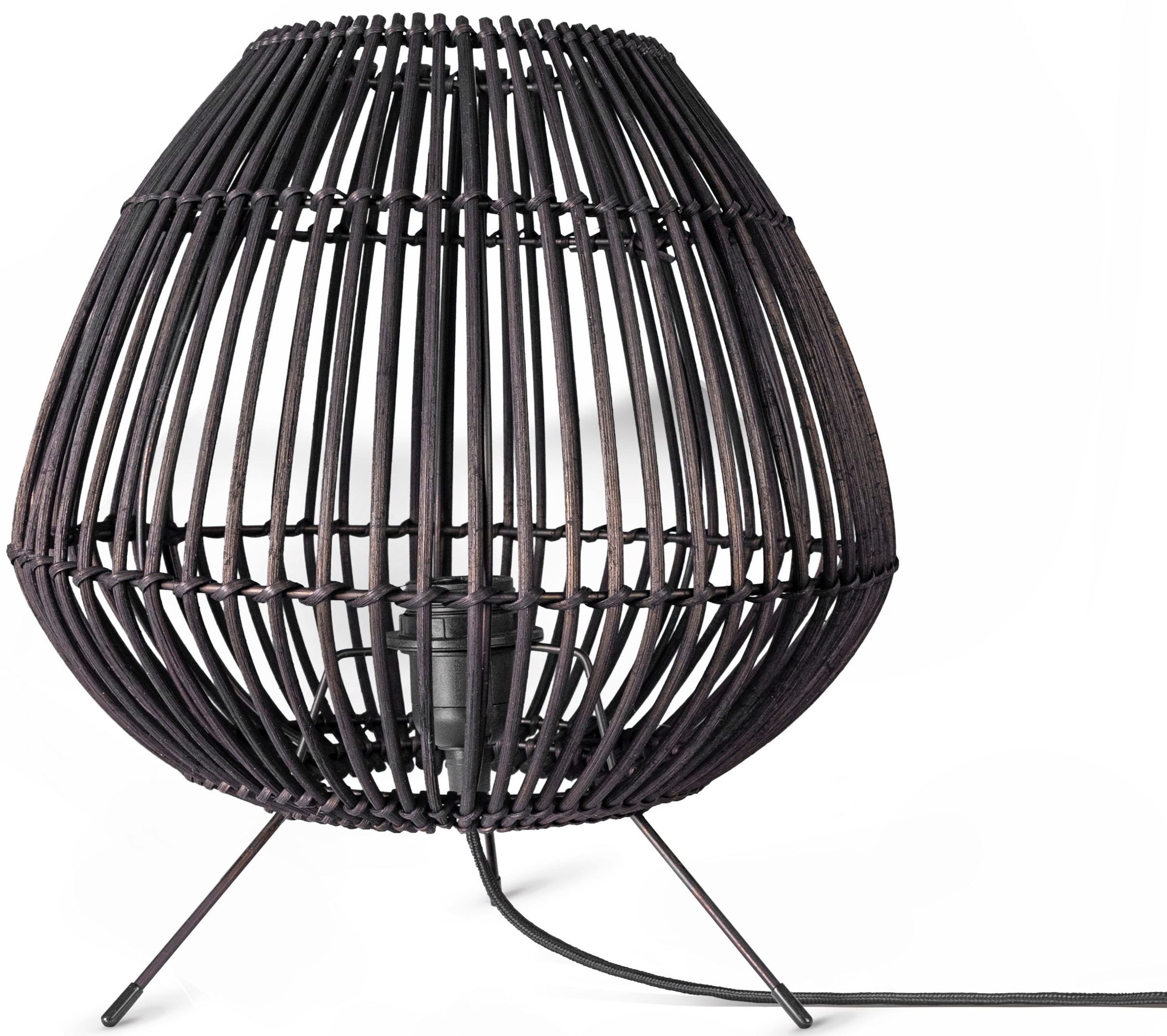 Paco Home Tischleuchte »PIRU«, Leuchtmittel E27   ohne Leuchtmittel, Rattan günstig online kaufen