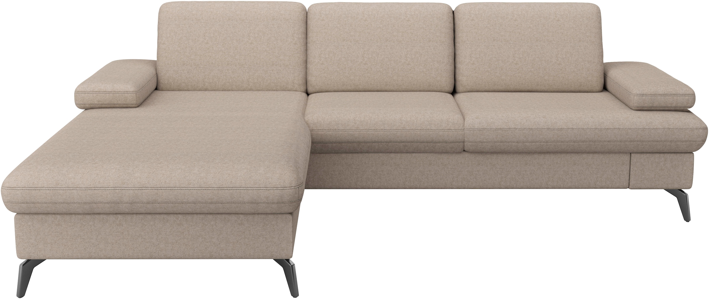 sit&more Ecksofa »Morris Jubi L-Form«, inkl. Armteilfunktion und 1 Zierkissen, wahlweise mit Bettfunktion