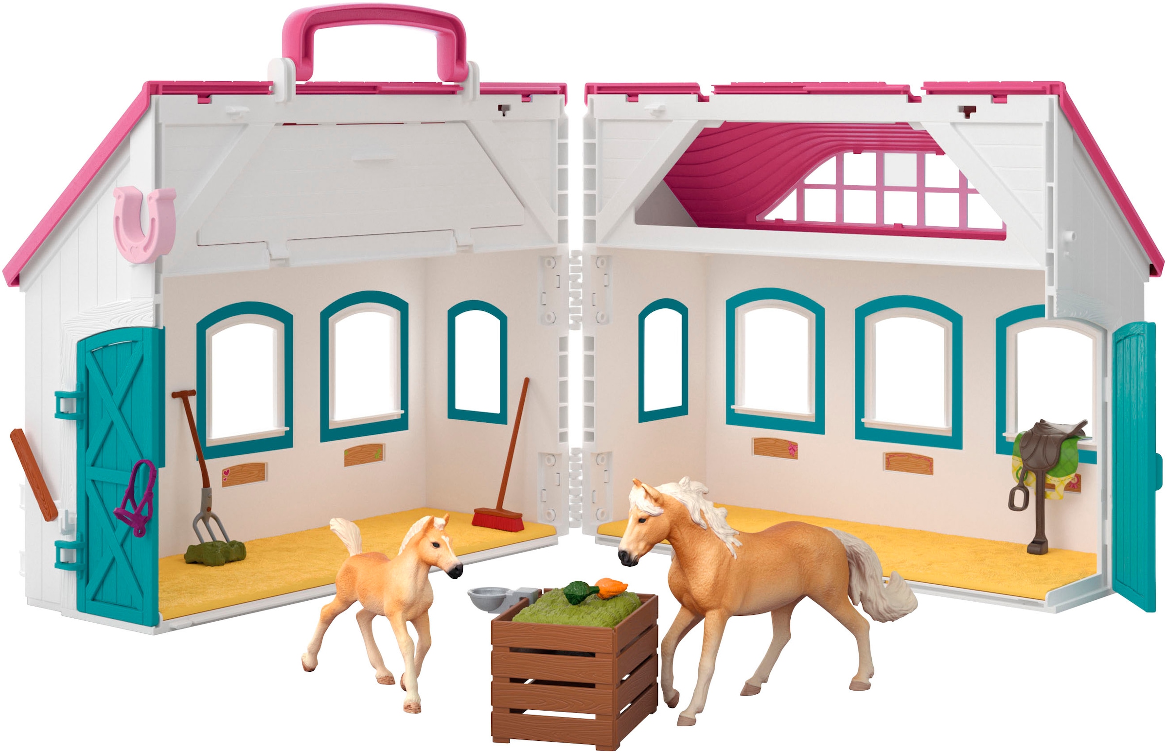 Schleich® Spielwelt »HORSE CLUB, Offenstall -Kleines Hufeisen (42703)«, Made in Europe