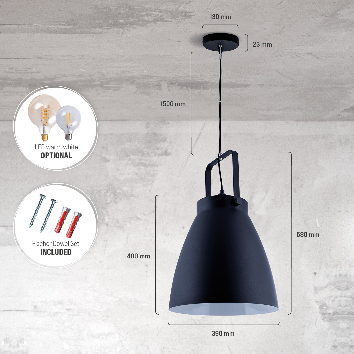 Paco Home Pendelleuchte »BOONE PD« E27 Stehleuchte Modern Wohnzimmer  Industrial Scheinwerfer Design E27