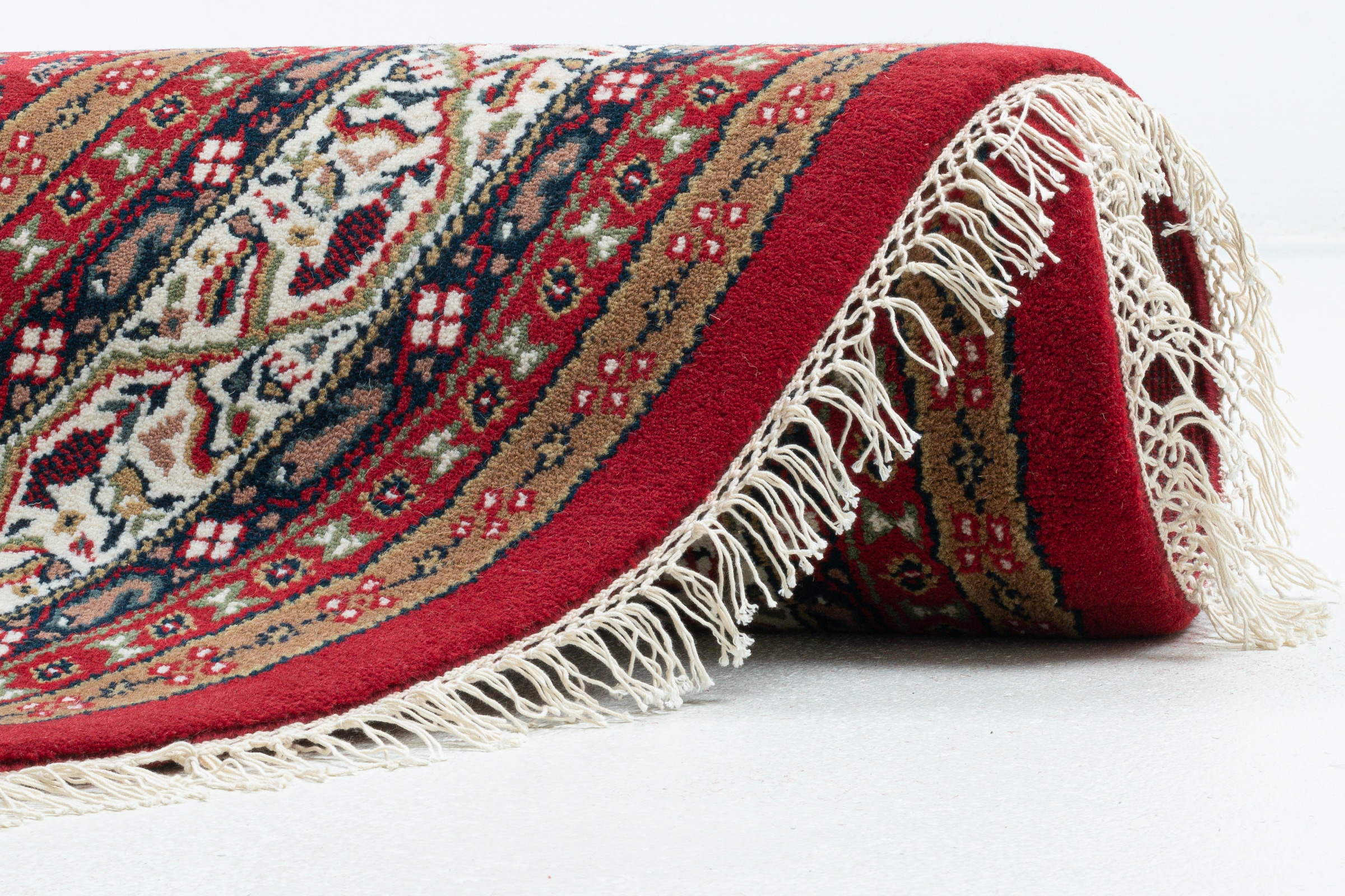 THEKO Orientteppich »Chandi Mir, handgeknüpft« rund 12 mm Höhe reine Wolle mit Fransen, Wohnzimmer